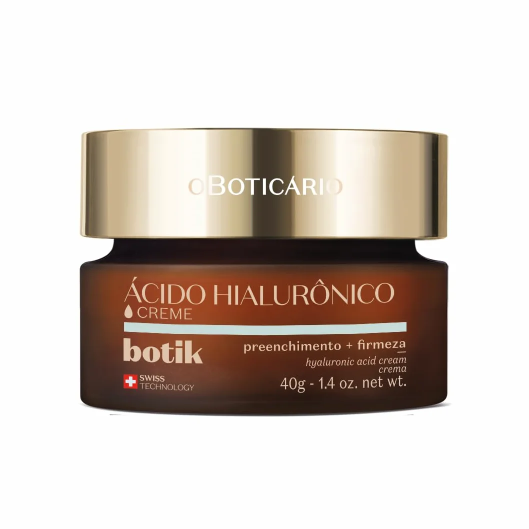 O Boticário Botik - Crema viso con acido ialuronico, riempie le rughe, aumenta la compattezza della pelle e la pelle morbida e riposata, 40 g