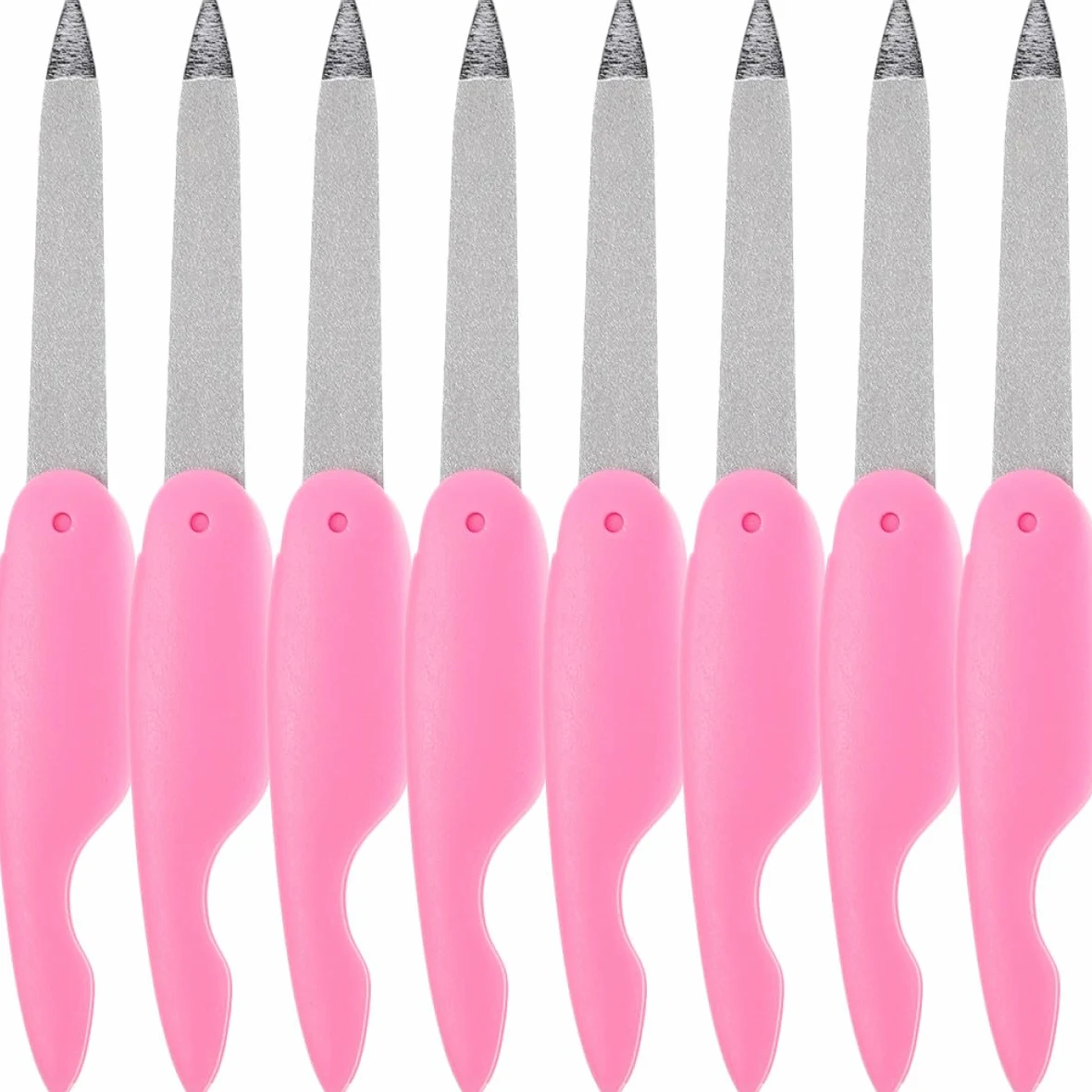 Veemoon Set di 8 Lime per Unghie Pieghevoli in Metallo e Abs Portatili, Doppia Faccia, Perfette per Uso Domestico e Saloni di Bellezza