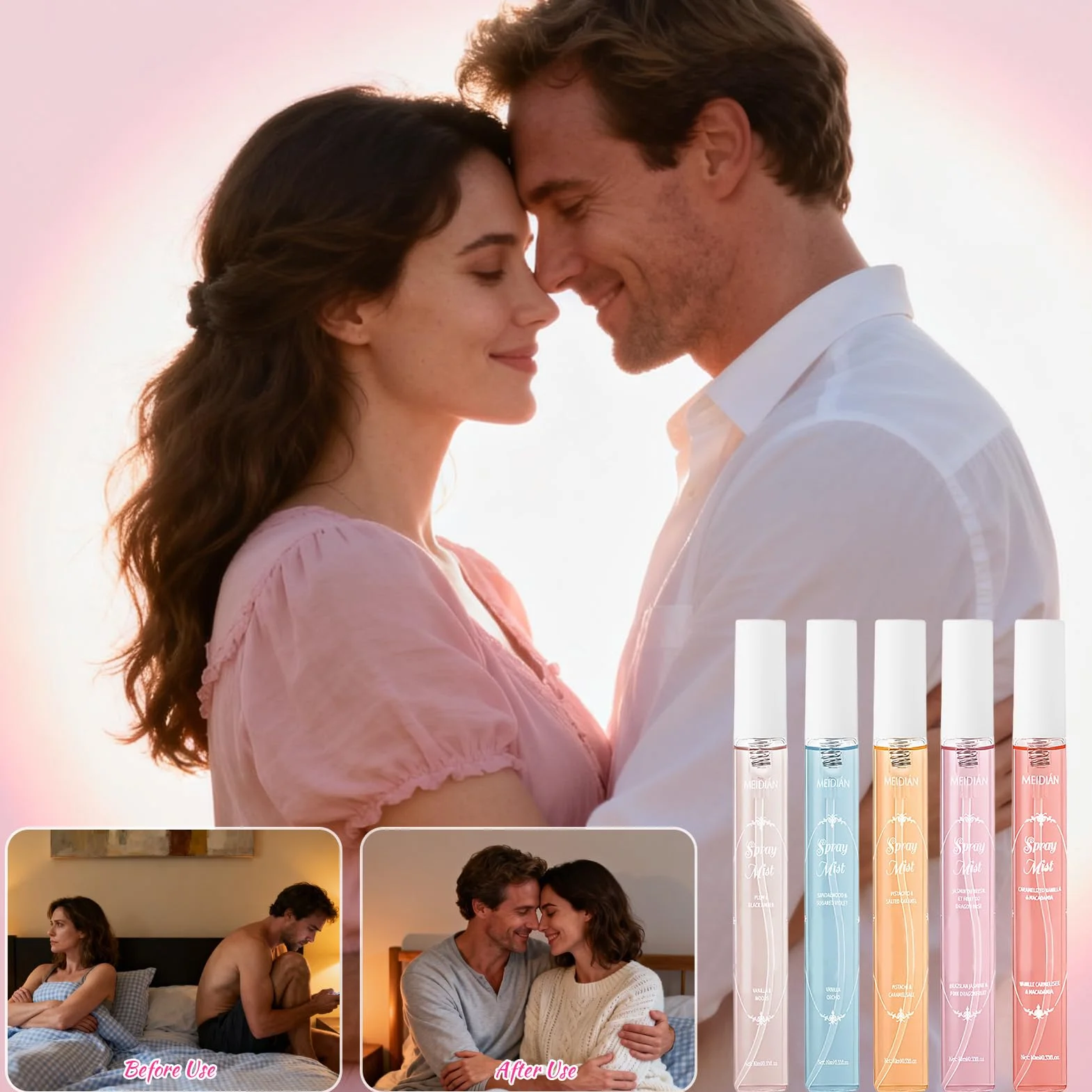 Set di Acqua Profumata per capelli e corpo, mini profumi, Acqua Corpo Profumata donna, fragranza a lunga durata per viaggi e vacanze, regalo per donna 5 x 10ml