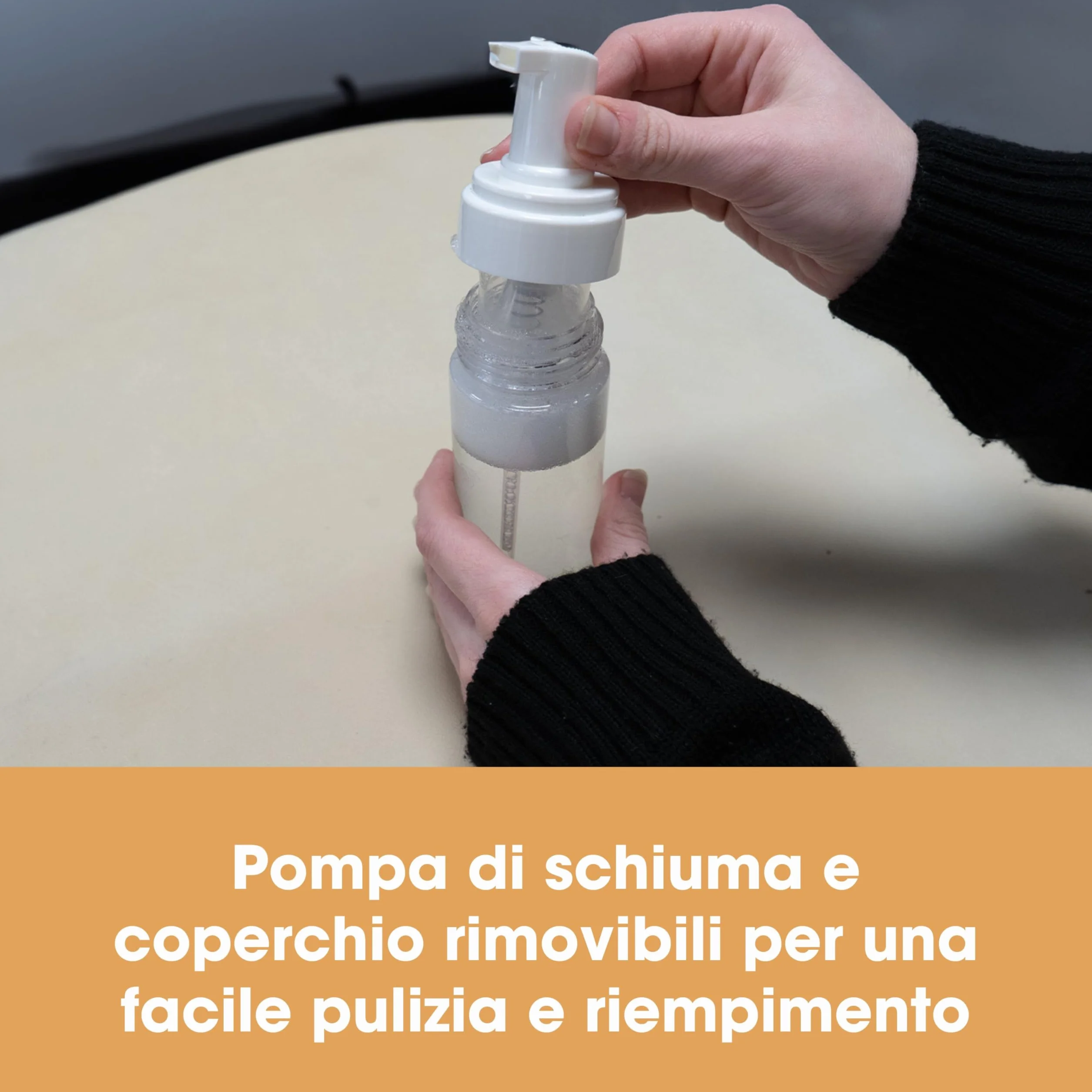 Bottiglia di schiuma da 150 ml – Dispenser a pompa per detergenti/sapone/shampoo – crea schiuma per una facile pulizia (1)