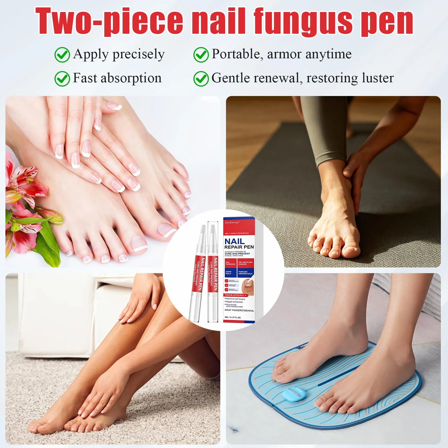 2 Pezzi Penna per la Cura delle Unghie, Set di Nail Care Pen, Nutrire Le Unghie, cura cosmetica delle unghie, Nail Care Pen Portatili per Pulite e Ordinate