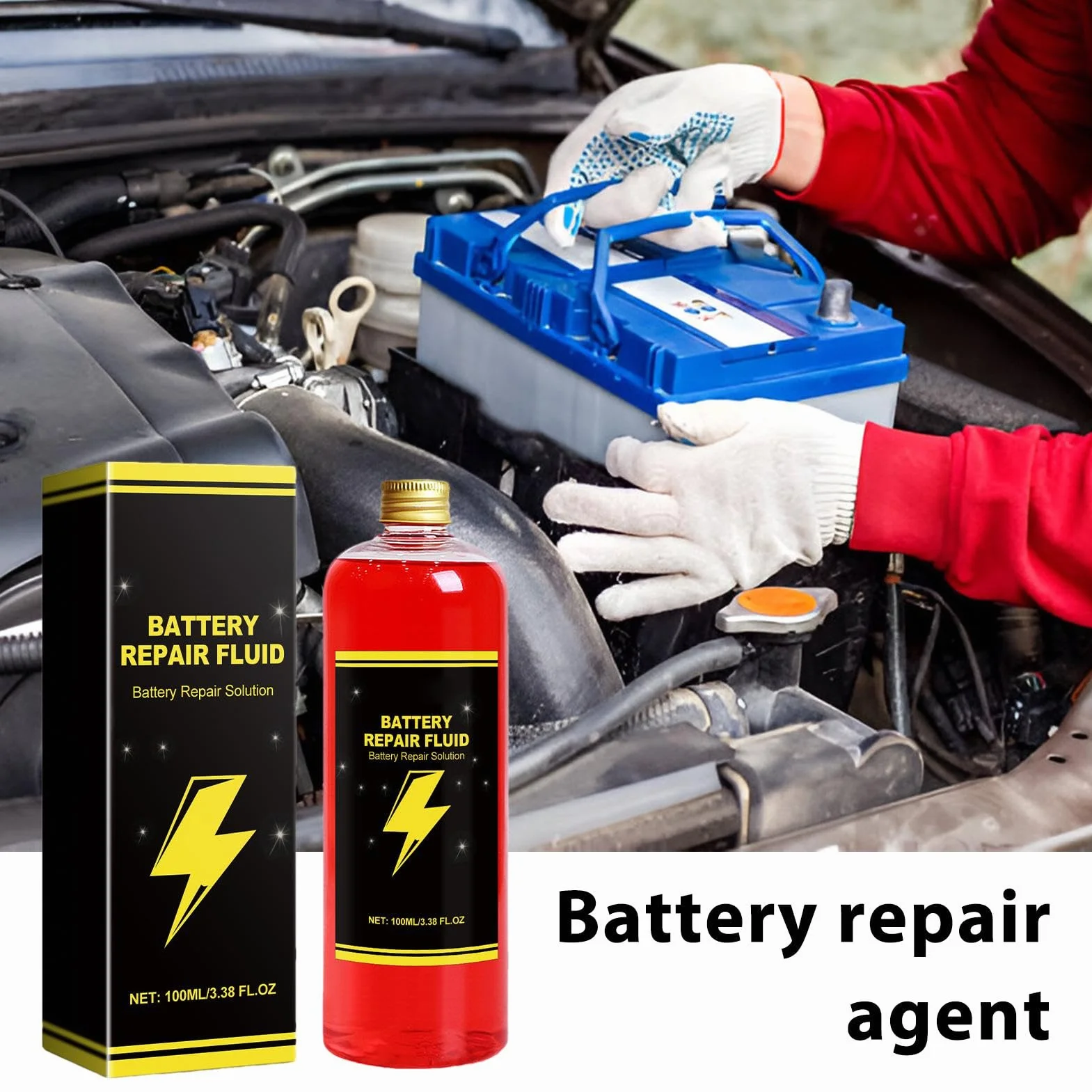 Liquido riparazione batteria 100 ml additivo elettrolitico per batterie al piombo acido moto
