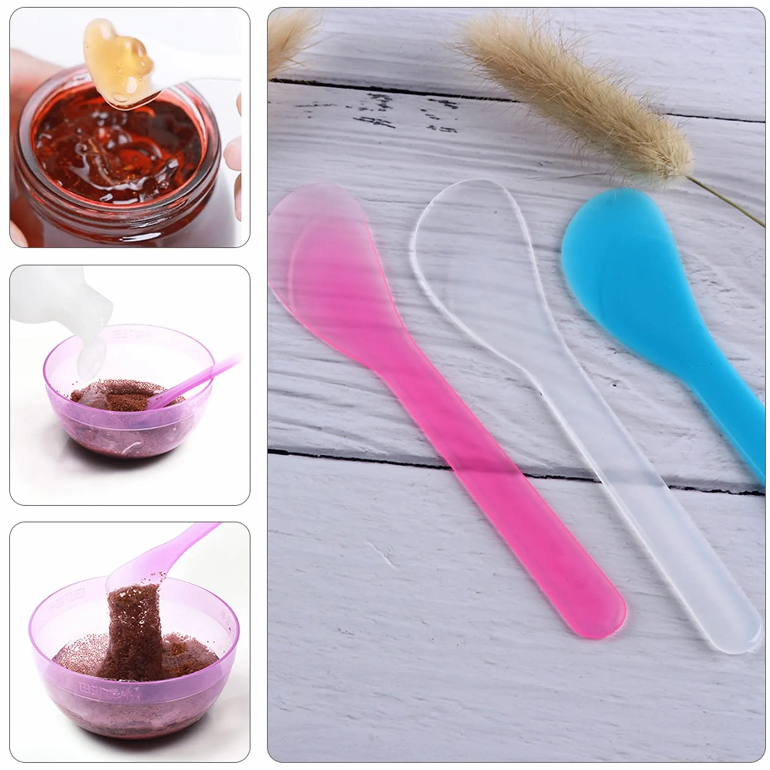 Spatola per mascherine fai da te, 100 spatole per trucco, bastoncini per cosmetici da miscelare, miscelare cucchiai cosmetici, spatole, colori casuali