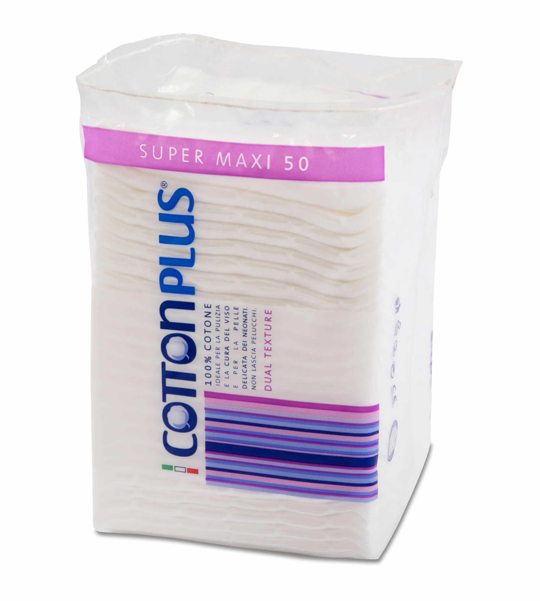 LINEA BEAUTY Cotton Plus Super Maxi Dischetti Struccanti XL 100% Puro Cotone, 50 pz.