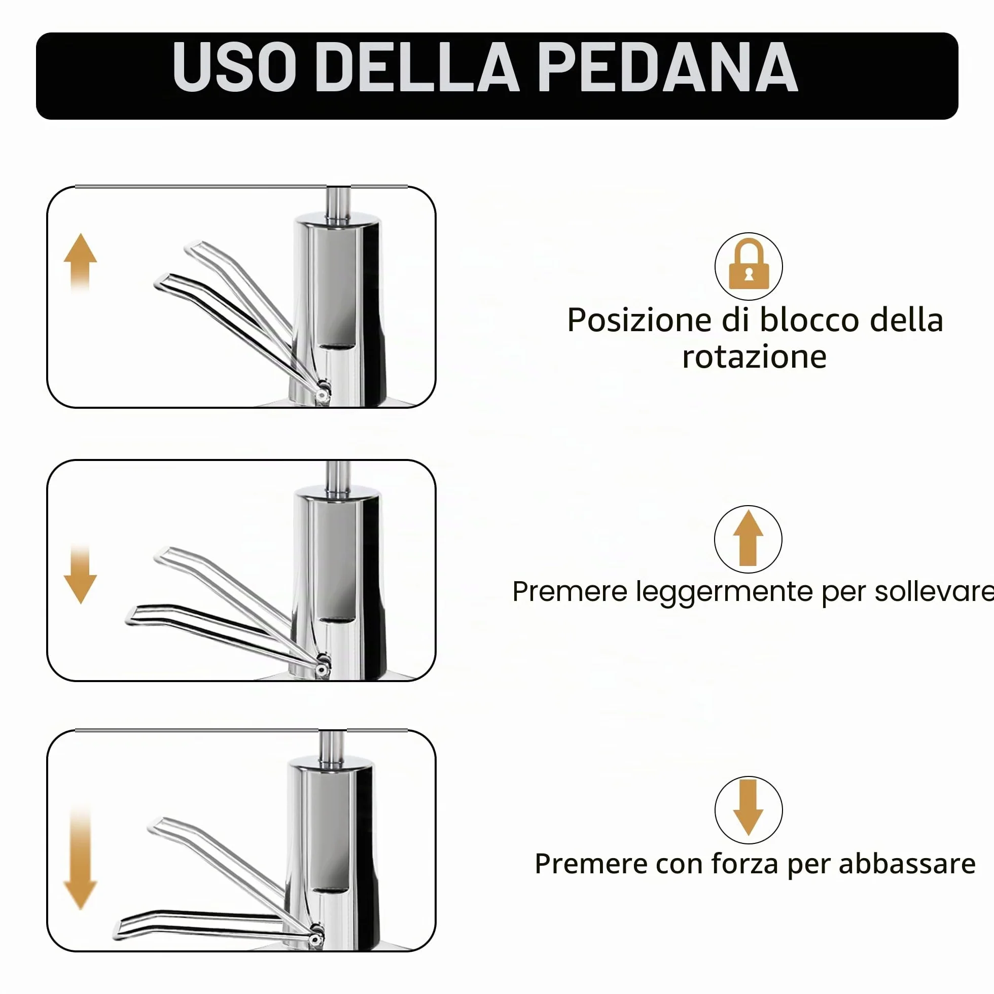 Barberpub Poltrona per parrucchieri Barberpub con poggiatesta, pompa idraulica, girevole a 360° e regolabile in altezza, similpelle, 2687BK