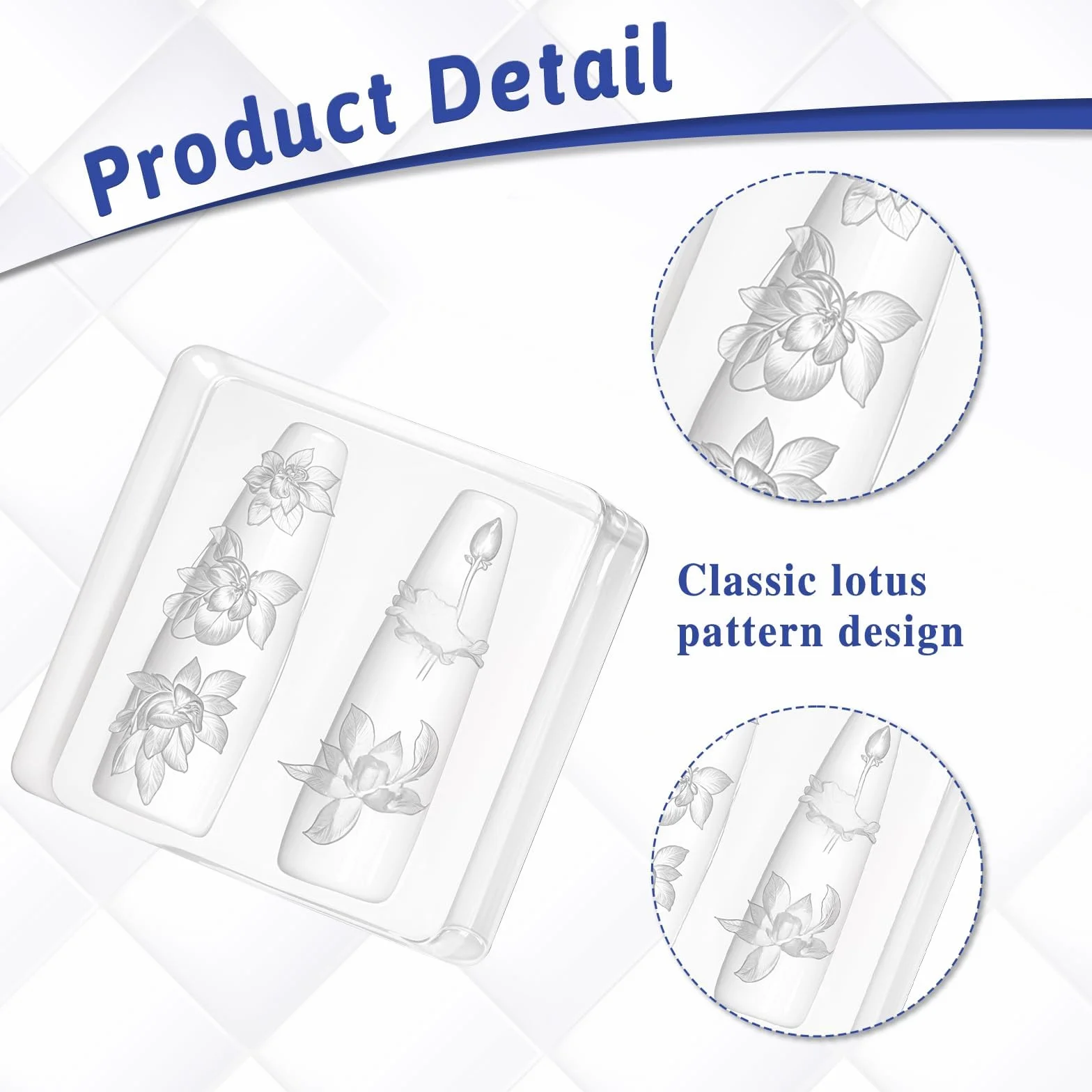 Stampi in Silicone Fiori 3D per Nail Art – Stampo Floreale per Resina Epoxy, Fiore di Loto, Decorazioni Unghie in Gel 3D incisione, Stencil per Unghie in Silicone, Accessori per Manicure e Fai-da-te