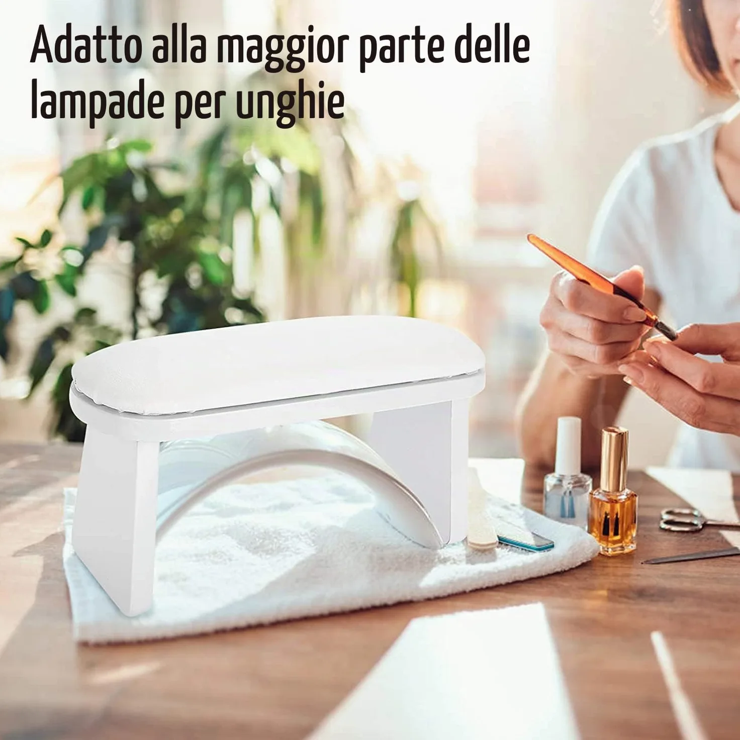 Poggiamano per Unghie, Cuscino per Manicure in Pelle Microfibra, Manicure Tool Hand-rest Cuscini, Supporto per Salon di Manicure per Braccioli, Bianco