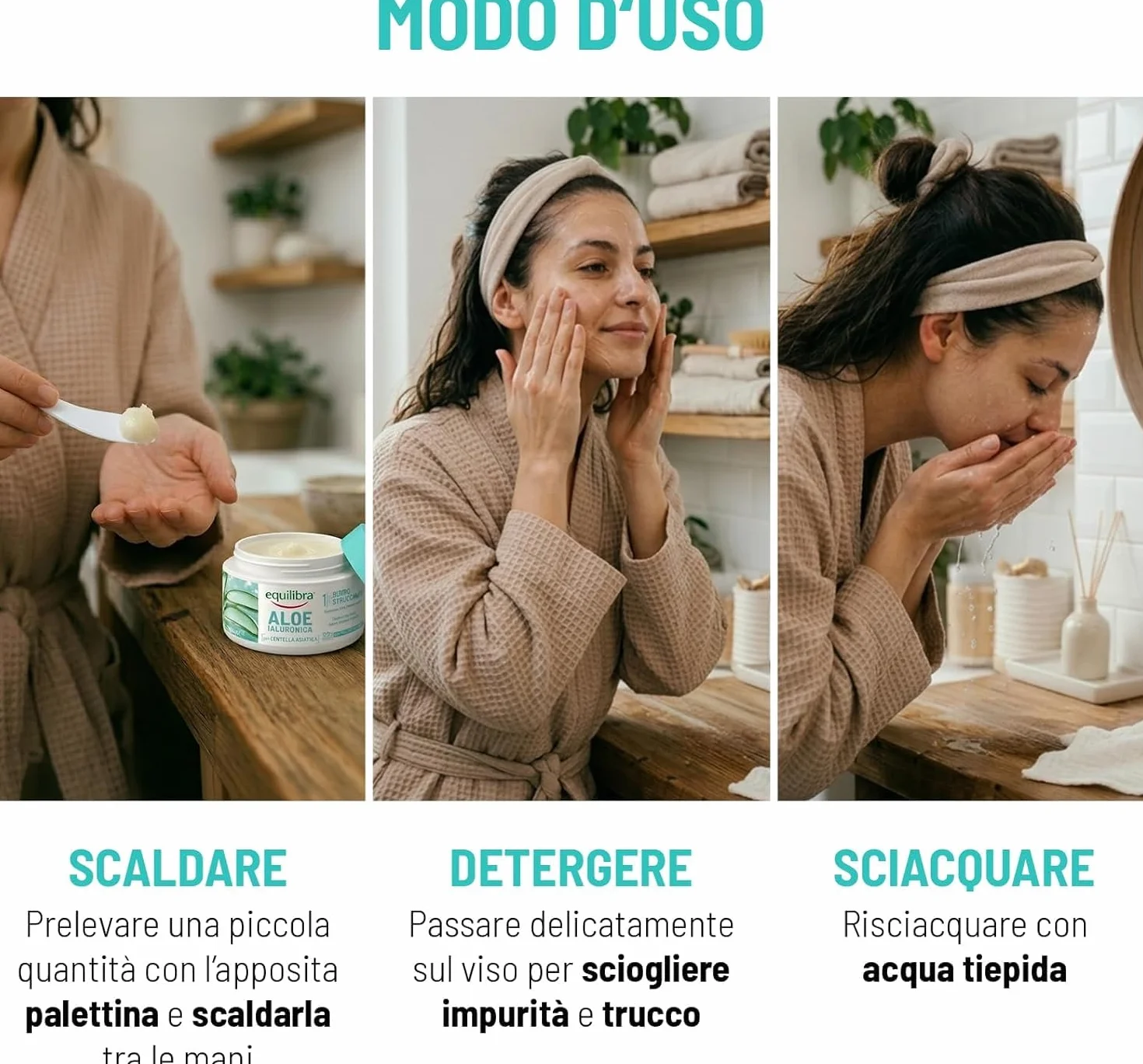 Equilibra Aloe Ialuronica Burro Struccante Viso 80ml z Aloe, Kwas Hialuronowy i Centella Asiatica