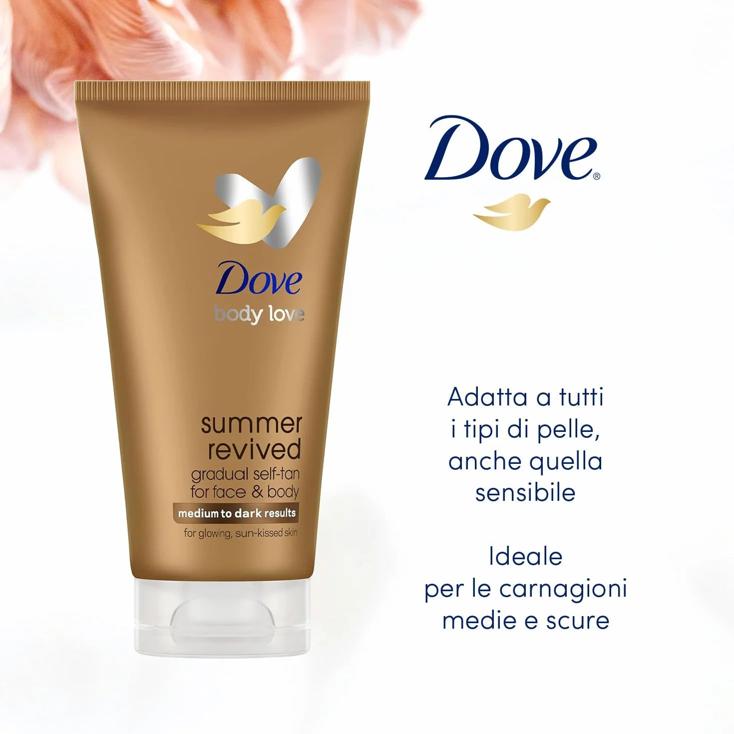 Dove Summer Revived Lozione Autoabbronzante Viso e Corpo 2x75ml Pelli Medie e Scure 72H Idratazione