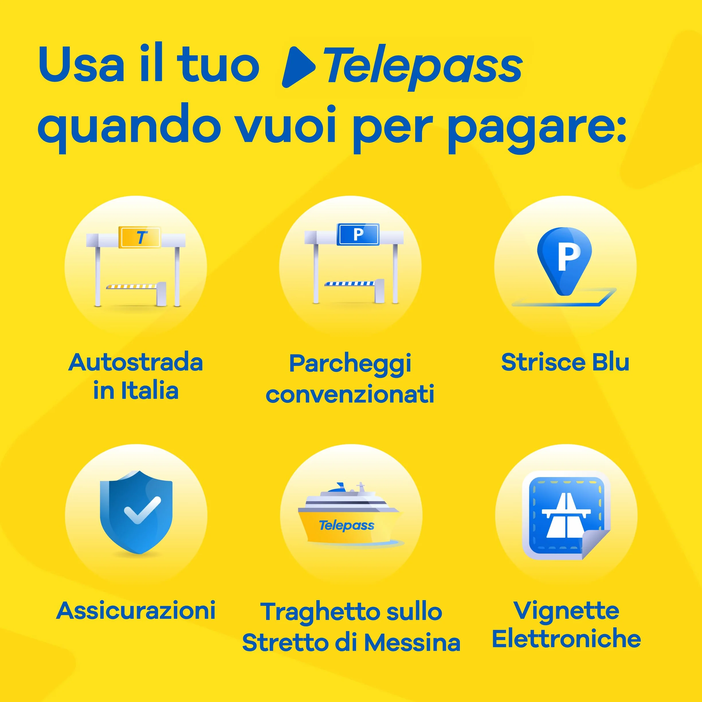 Telepass Grab&Go – Dispositivo Pay-Per-Use per Pedaggi, Parcheggi, Strisce Blu, Area C, e-Vignette, Traghetti Stretto Messina