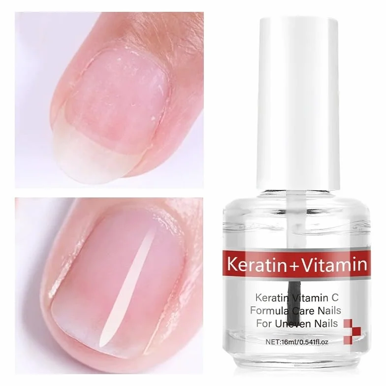 Confezione da 2 oli di cheratina + vitamine C per unghie e cuticole, proteine di cheratina idratano e rafforzano la cura, Impove unghie screpolate e cuticole rigide, idratazione profonda per unghie e
