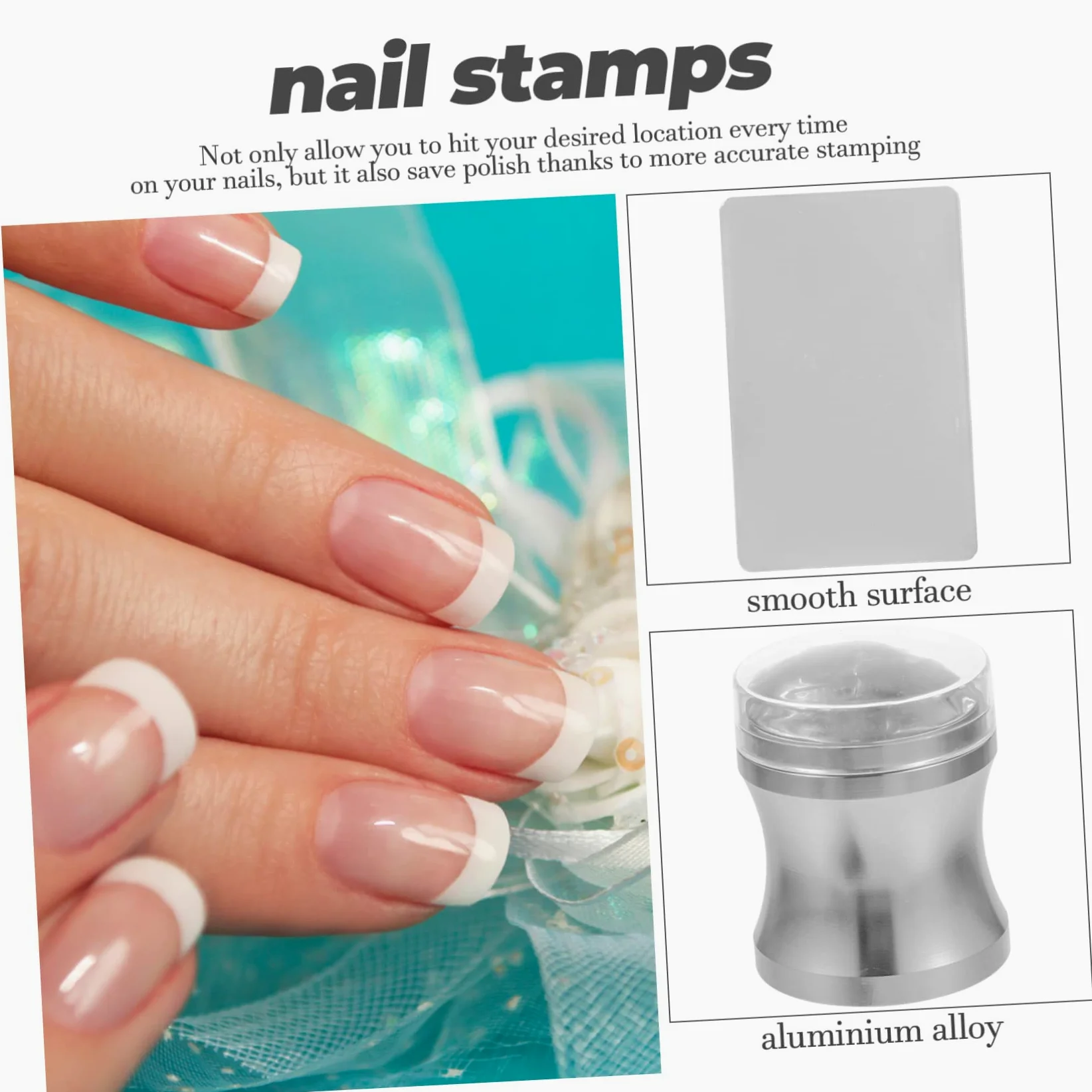 minkissy 5 Set Di Stamper Per Nail Art Strumenti Per Nail Art Stamper Per Nail Art Francese Piastre Per Nail Art Francese