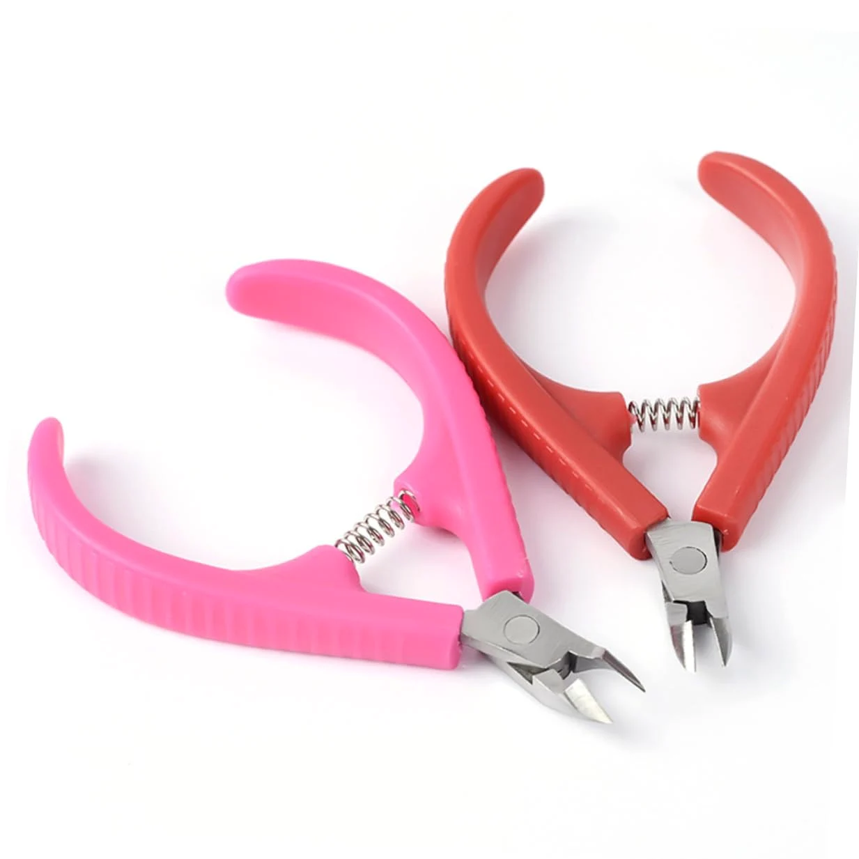 FRCOLOR 6pezzi Pinze Per Cuticole Plastica Con Manico Antiscivolo Per Manicure e Pedicure Rosa Strumento Professionale Per Rimuovere La Morta Salone e Casa