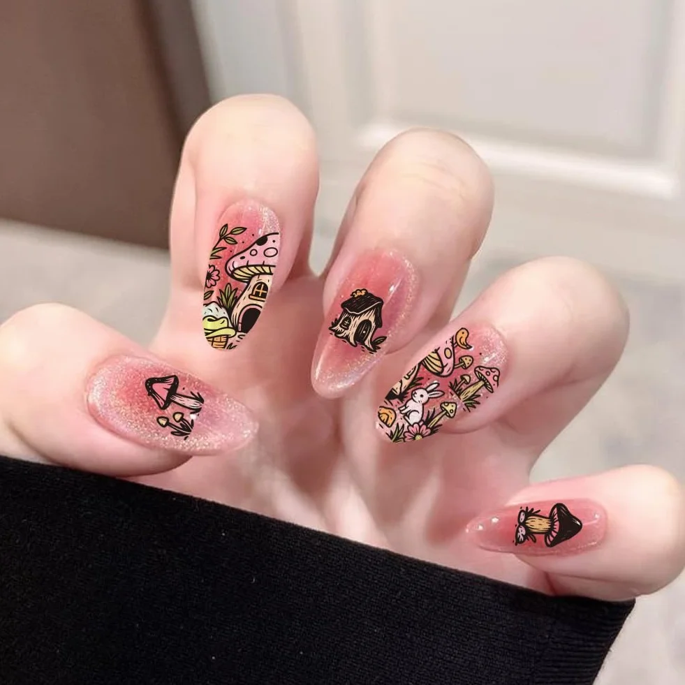 PH PandaHall 3 pezzi di piastre per timbri per unghie con motivi di animali e piante, modelli per nail art con scena di prateria, bellissimi motivi in acciaio inossidabile per stencil artistici per