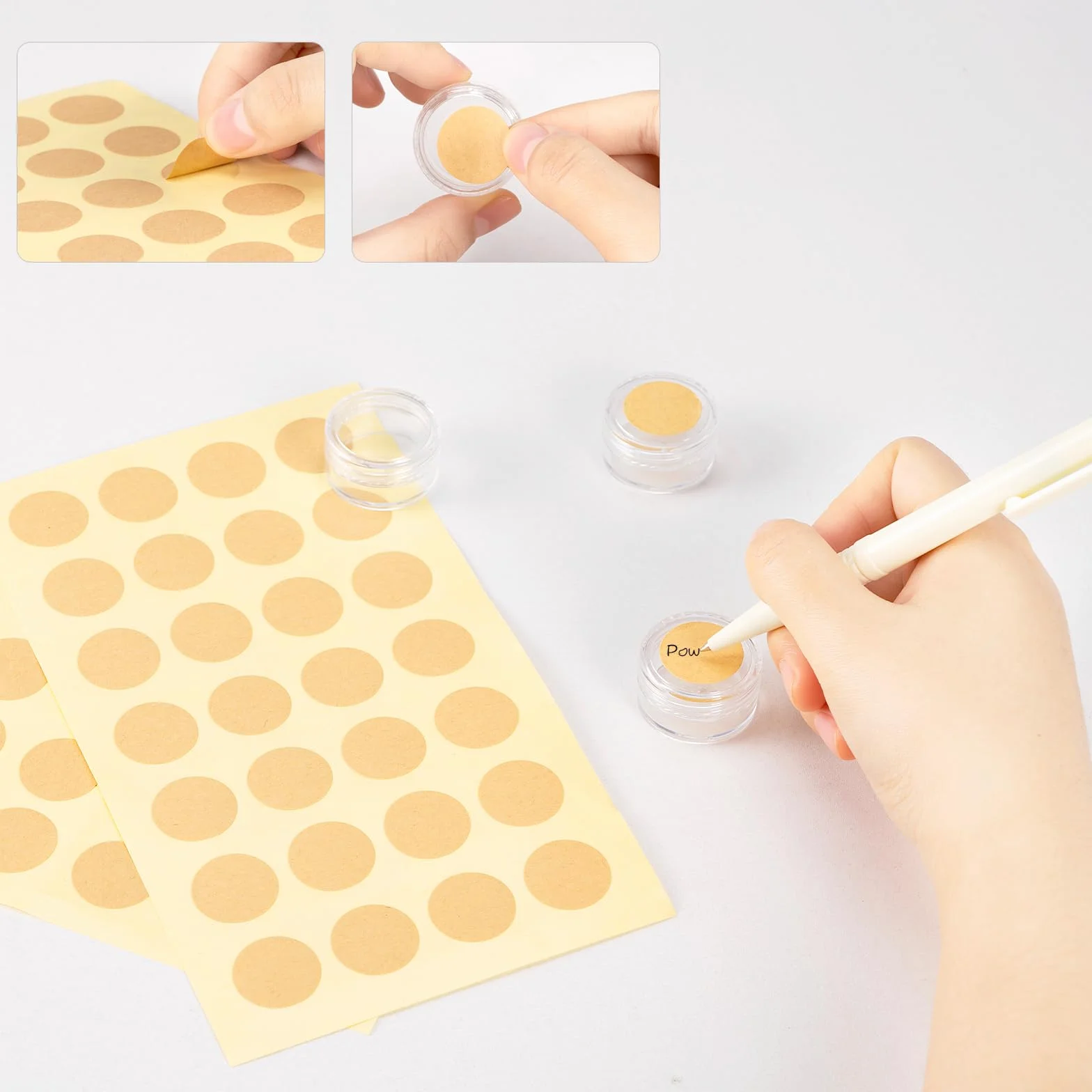 5ml Barattolini plastica piccoli con tappo, 42 pezzi Vasetti mini con etichette e spatola, mini contenitori trasparenti per creme da viaggio campioni cosmetici, crema per labbra, nail art