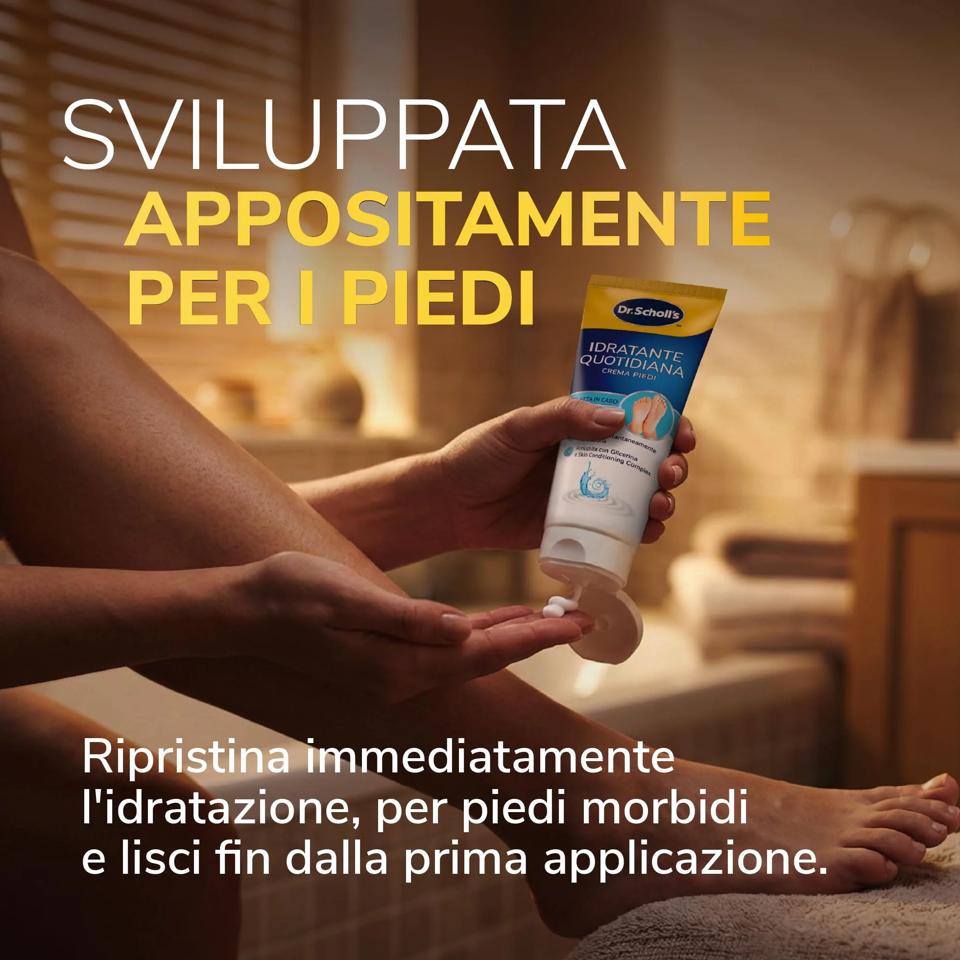 Dr. Scholl's Crema Hydration Boost, Crema Piedi Arricchita con Urea, Glicerina e Skin Conditioning Complex per Idratare la Pelle Secca Idratazione Profonda per Piedi più Morbidi e Lisci, 75ml