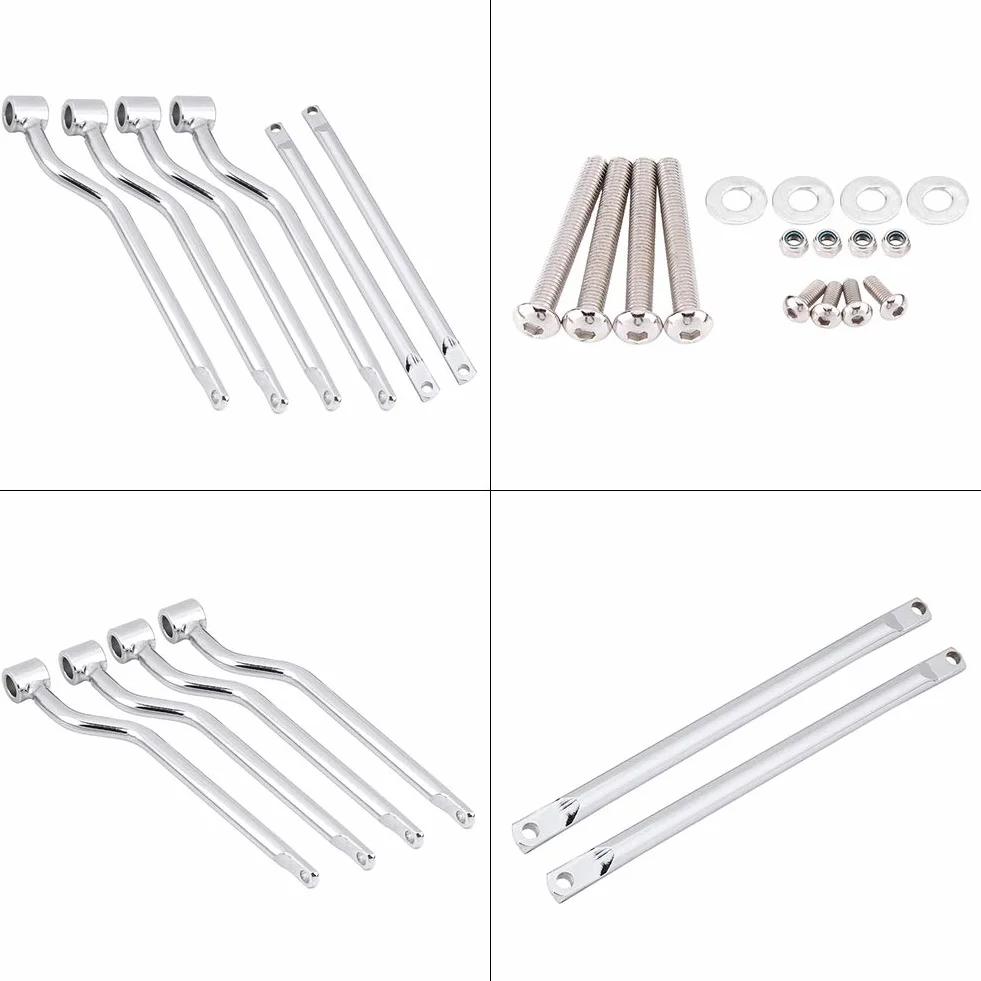 Barre per Borse Laterali Moto Argento Kit Staffe di Supporto