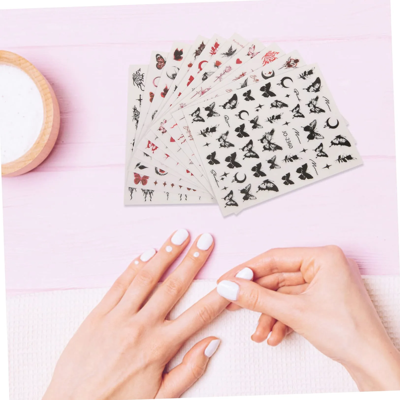 Healeved 60fogli Adesivi Per Unghie Decorazioni Nail Art Adesive Per Unghie Facili Applicare Per Design Creativi e