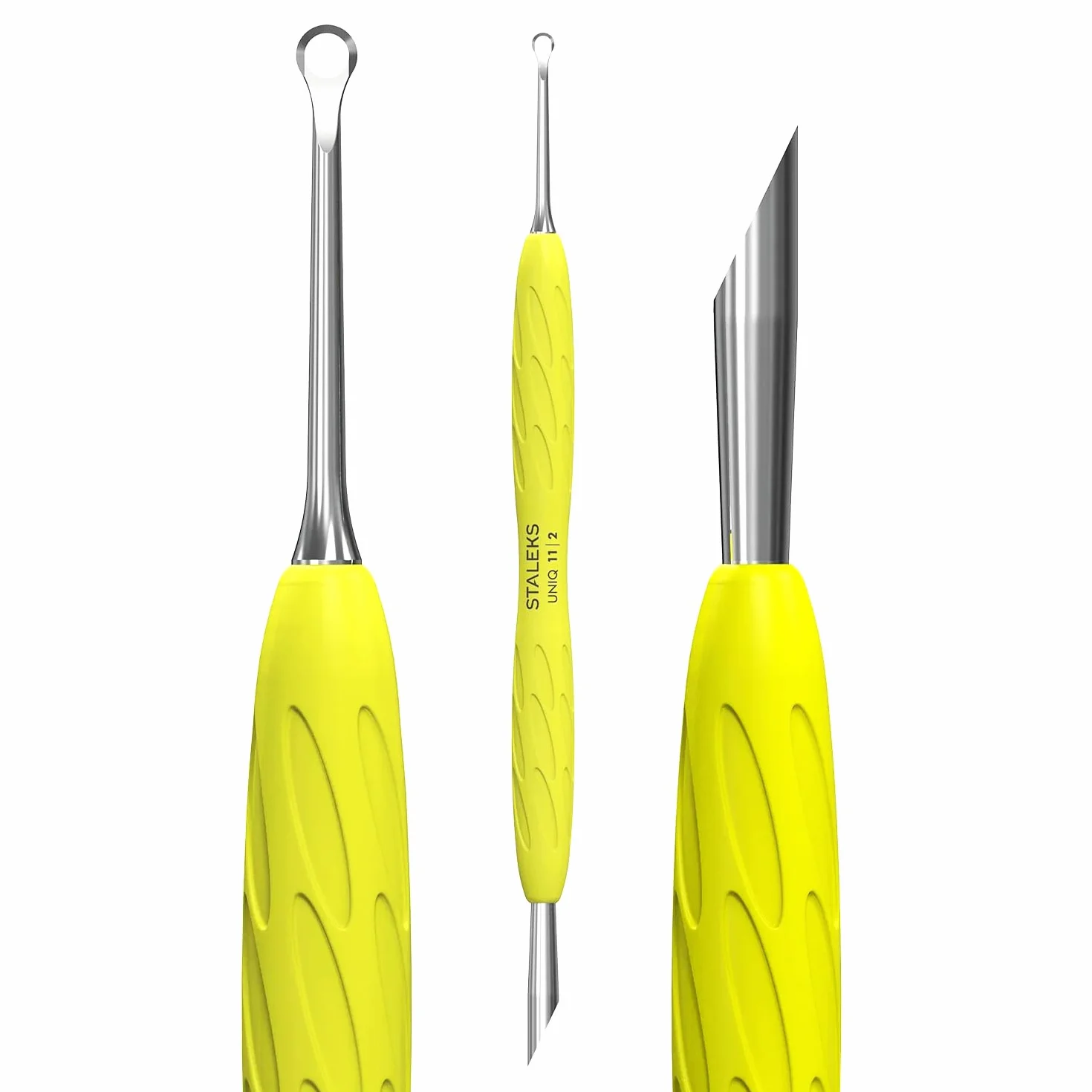 Staleks UNIQ PQ-11/2Y Spinta cuticole professionale manico in silicone acciaio inossidabile sterilizzabile