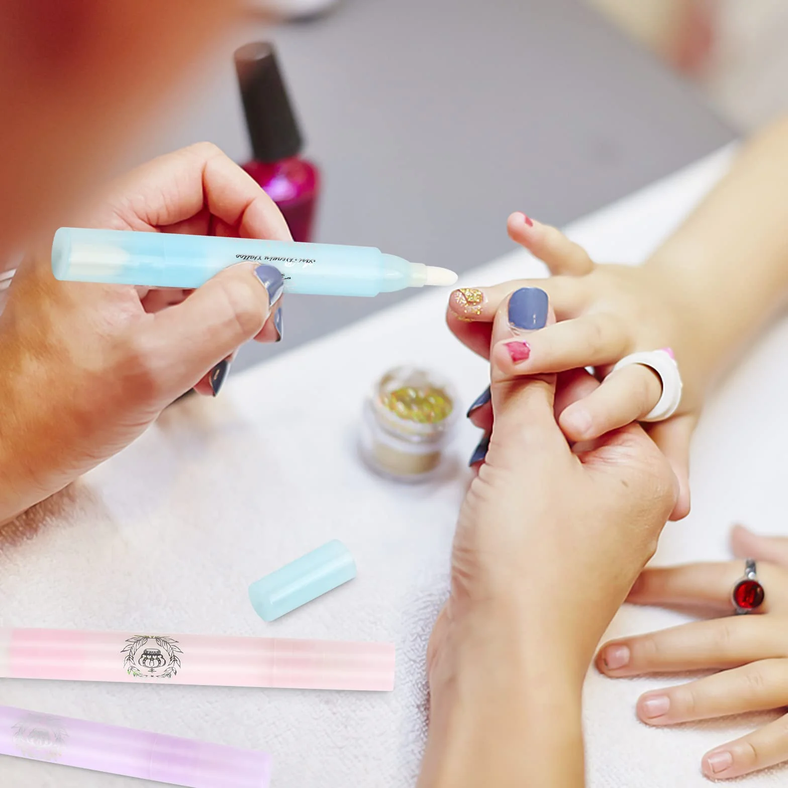 Dokeno 3 Pezzi Penna Correggi Smalto per Unghie Senza Remover Penna Correttore Manicure Rimozione Smalto per Unghie Cancellazione Degli Errori Strumento per Manicure con 9 Punte di Ricambio