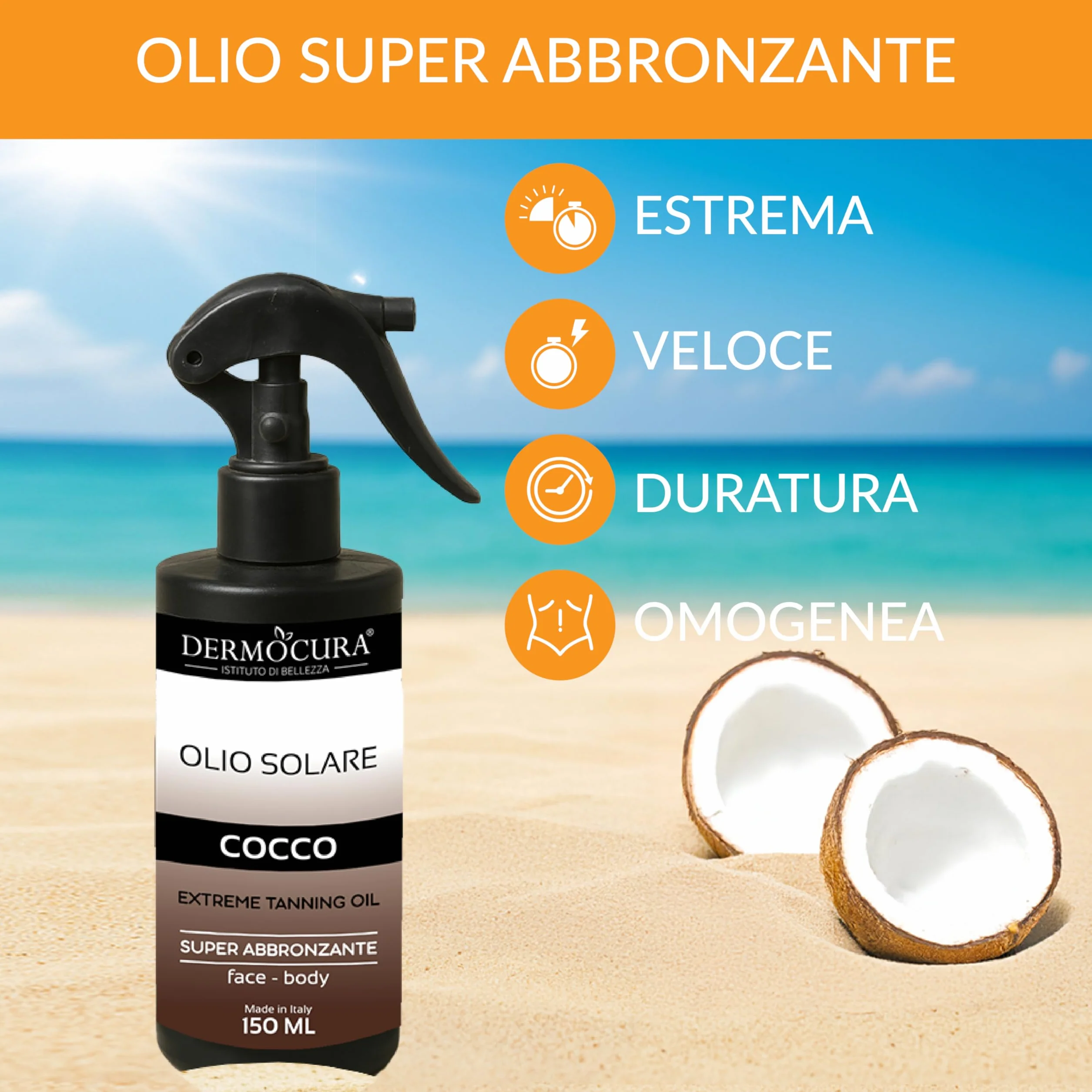 Dermocura Olio Super Abbronzante Corpo Estremo al Cocco Spray Idroante 150 ml