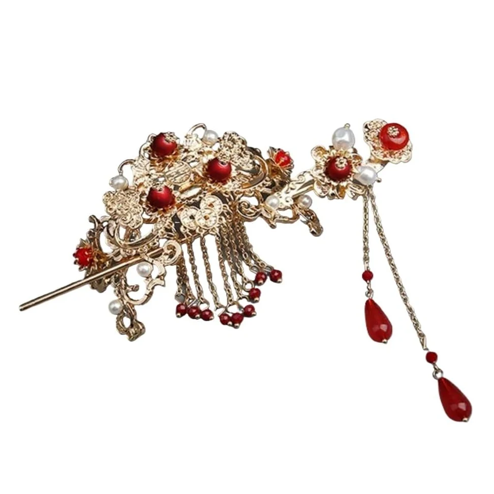 capelli cinesi,Bacchette for capelli vintage,Accessori for capelli cinesi Hanfu for donne Forcine for capelli da sposa con perle vintage Bastoncini for capelli da sposa Copricapo da sposa retrò