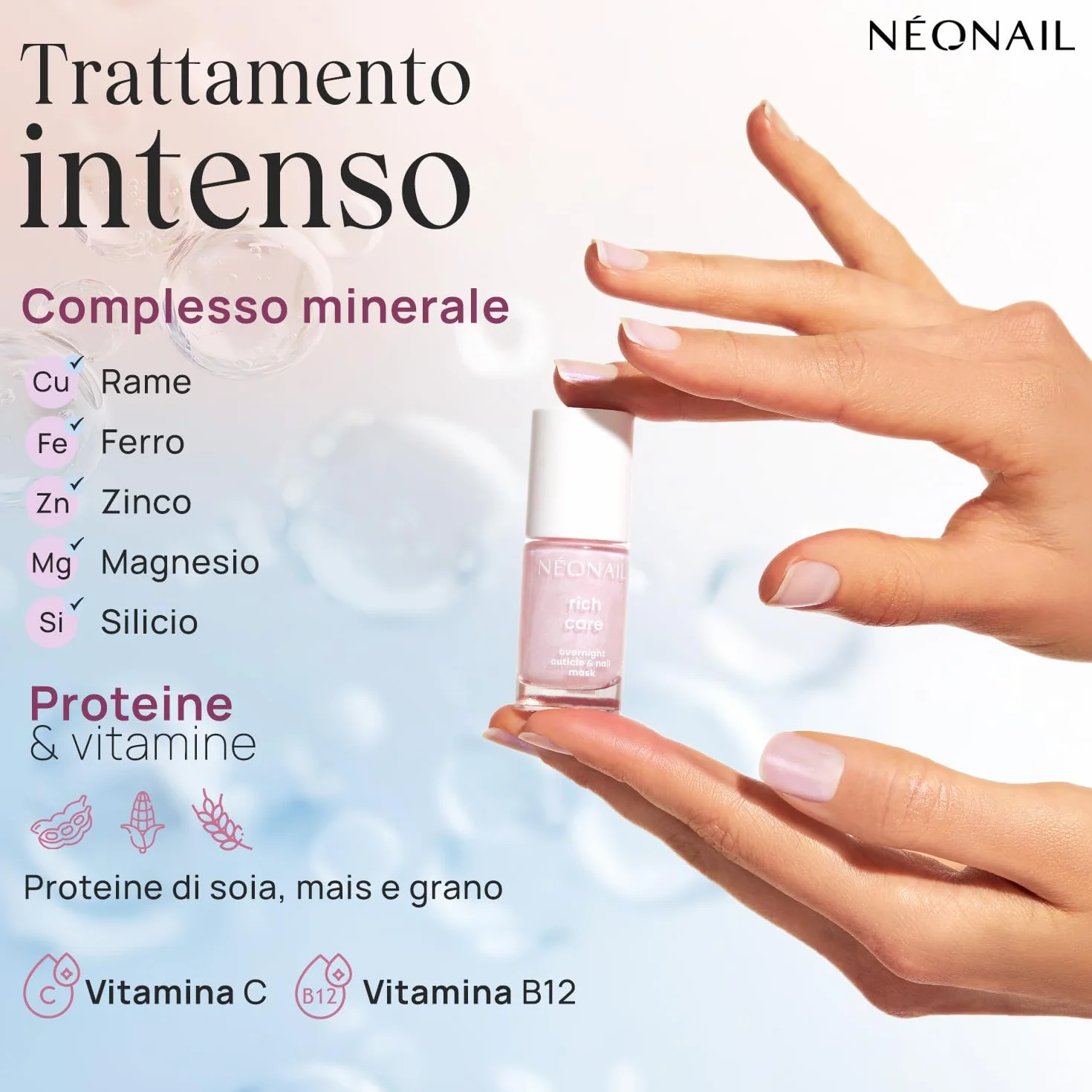 NÉONAIL Maschera Curativa da Notte per Unghie - Rich Care Overnight Cuticle & Nail Mask - Rinforzante per Unghie & Idratante per Cuticole - 7,2 ml