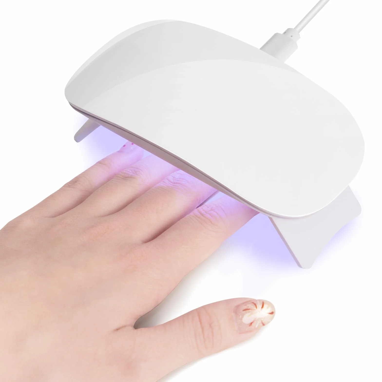 Madenia Mini lampada UV LED Unghie, 6W USB Portatile Lampada Unghie, Mini Lampada UV con 60s Timer, Fornetto Unghie Semipermanente per Smalto Gel, Shellact per Principianti (Bianco)