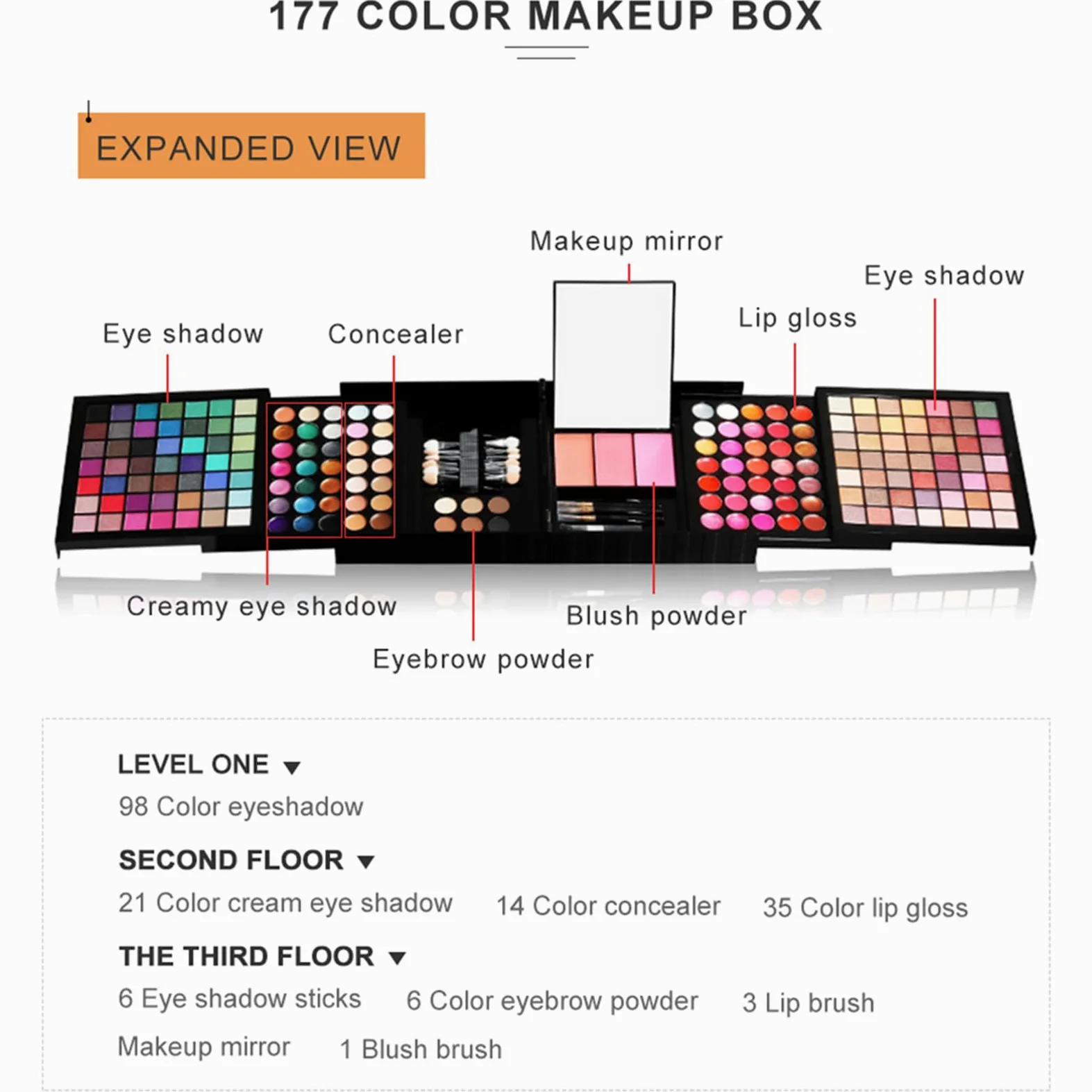 Kit trucco per donna Kit completo, trucco completo - professionale | Set di cosmetici per donne e principianti, kit per startup