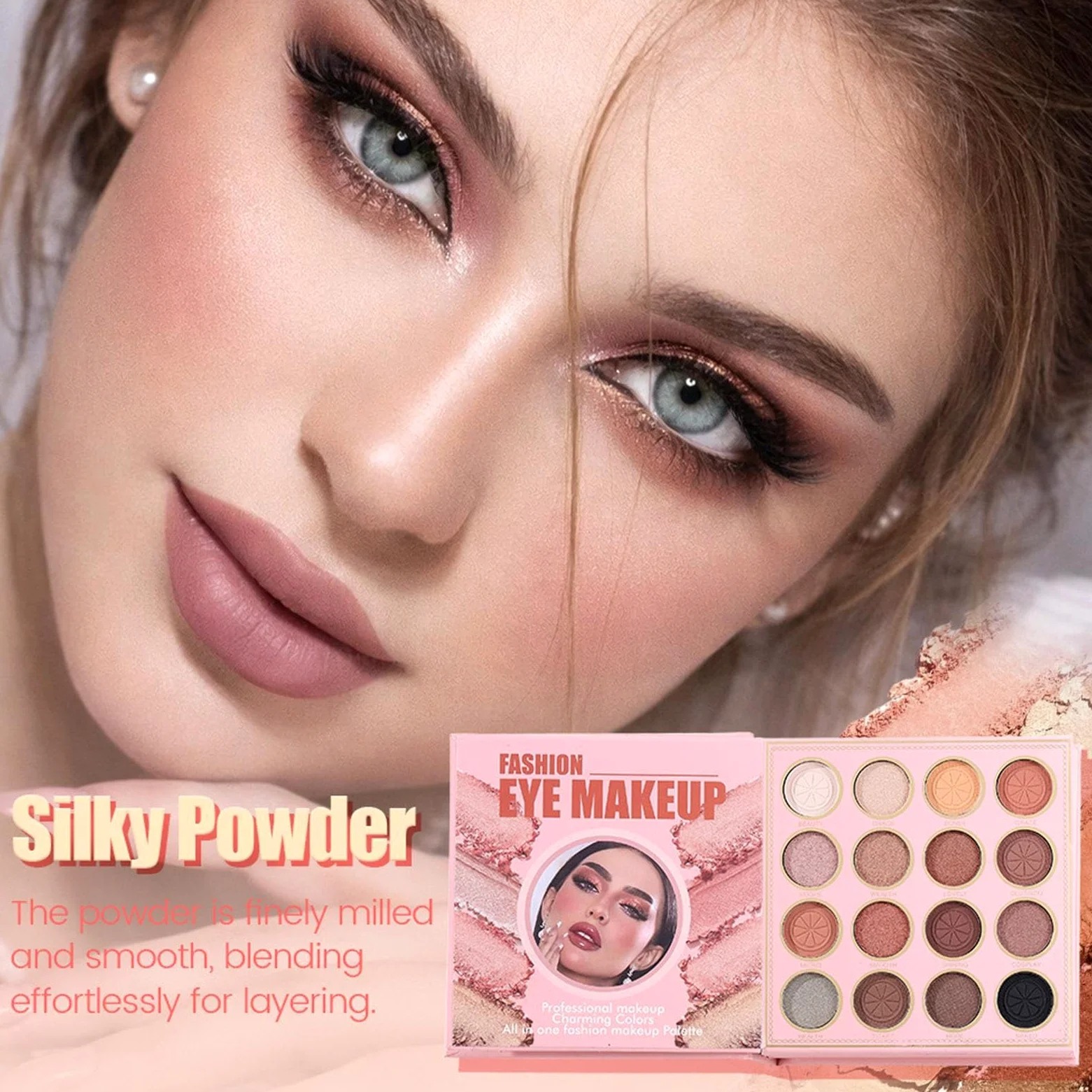 Palette di ombretti per il trucco in polvere illuminante a lunga durata | Set di ombretti ad alta pigmentazione per donne, ragazze, compleanni, San Valentino, matrimoni, viaggi