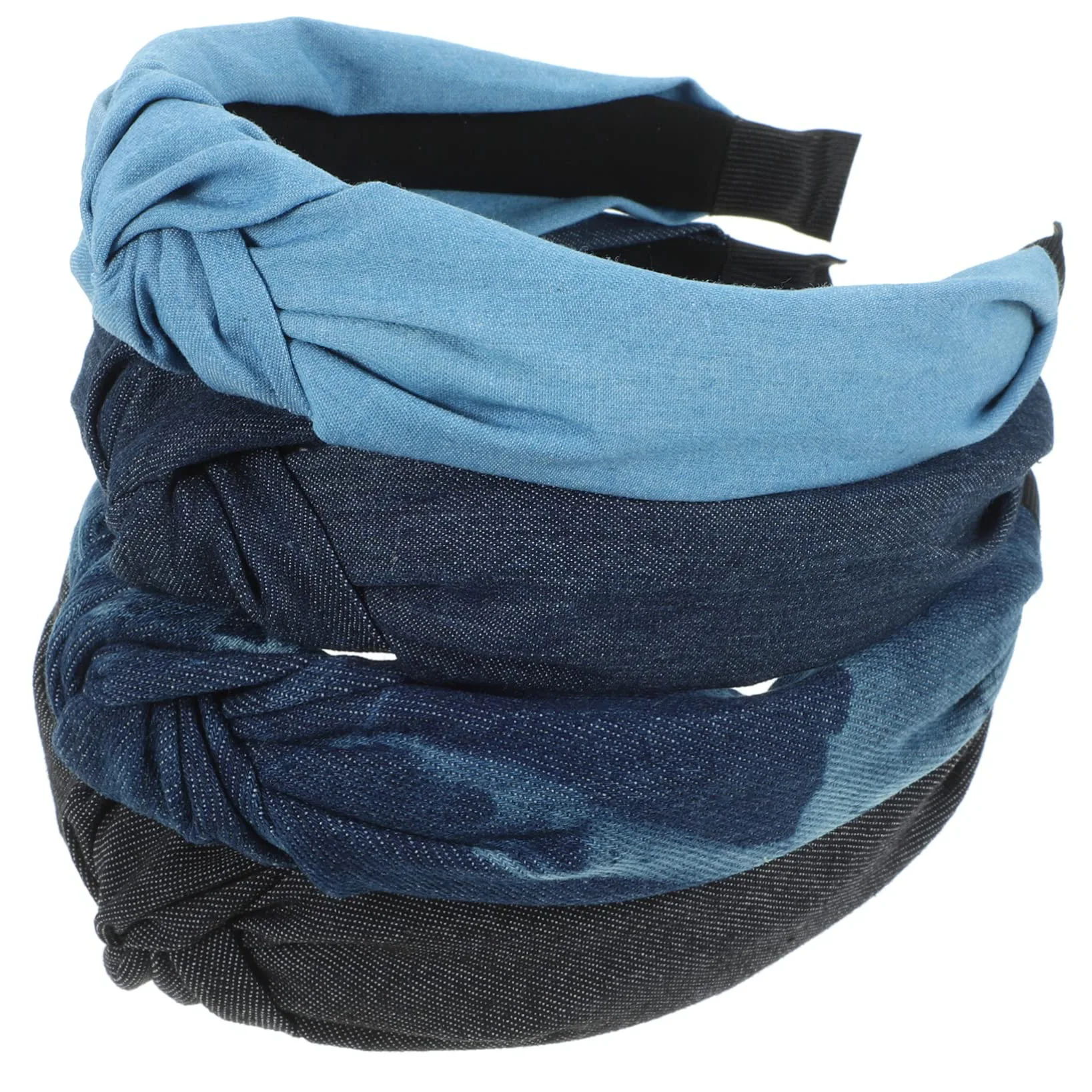 FRCOLOR 8pezzi Fasce Con Nodo Denim Per Donne Accessori Eleganti Per Comodi e Versatili Per Ogni Occasione Per Attività All Aperto e Makeup