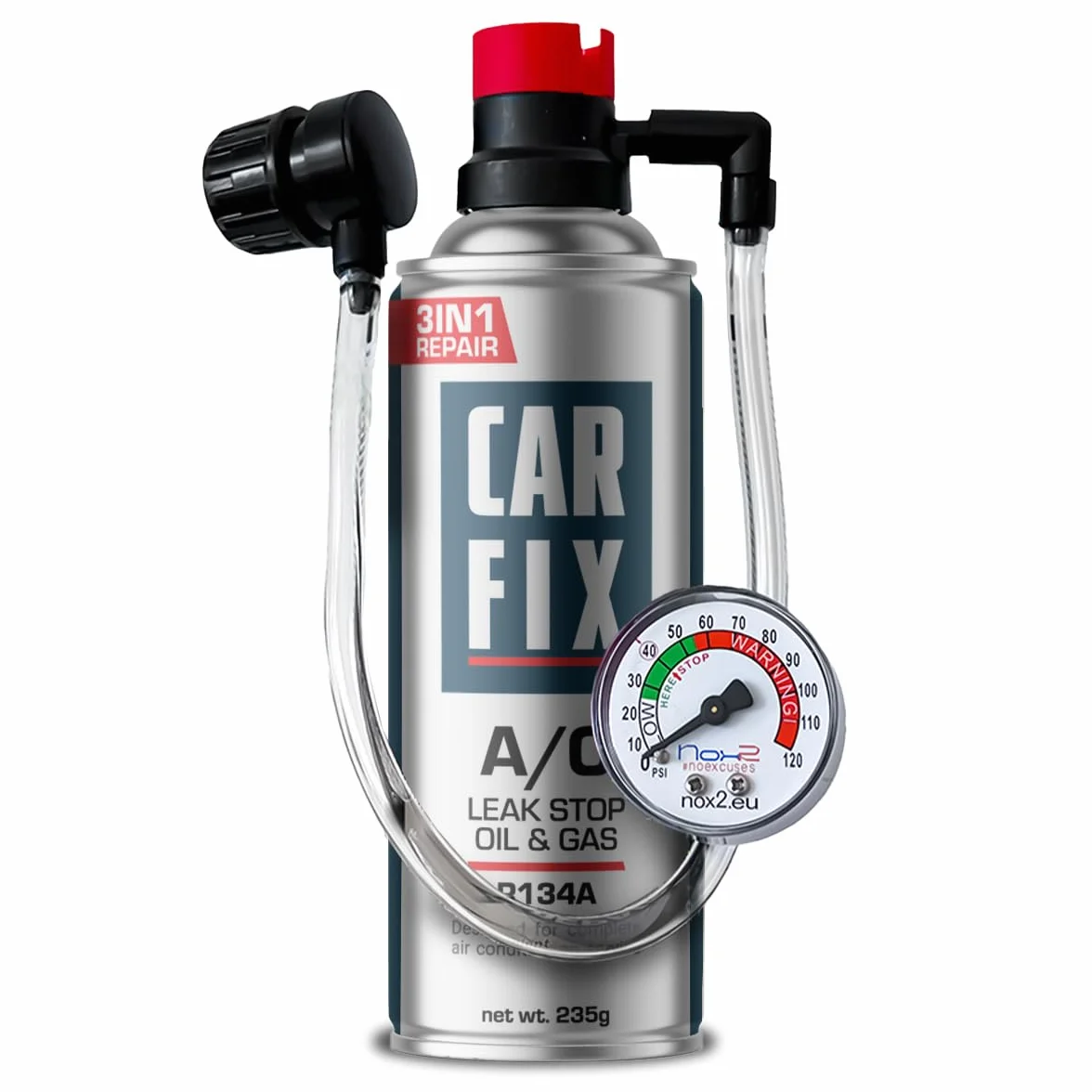 HOBBY Refrigerante sostitutivo R134a per climatizzatori auto 3in1 235g con tubo e manometro