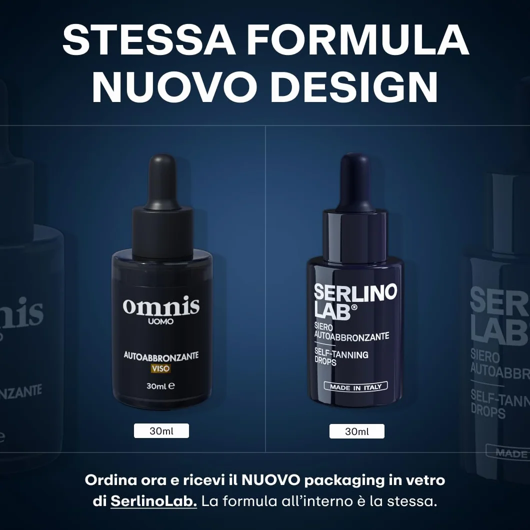 SERLINO LAB Gocce Autoabbronzanti 30 ml, siero abbronzante, Abbronzatura naturale senza sole con DHA + Eritrulosio, Aloe Vera e Acido Ialuronico, Durata 3‑4 giorni, Made in Italy
