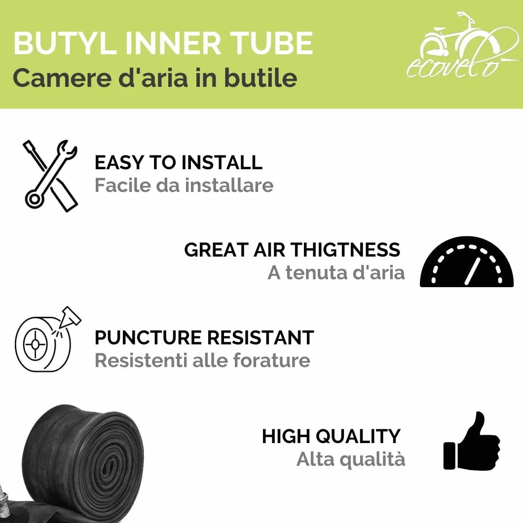 Ecovelo Pneumatico 3.00-4 Copertone 4 PR Tele per Carrelli Agricoli