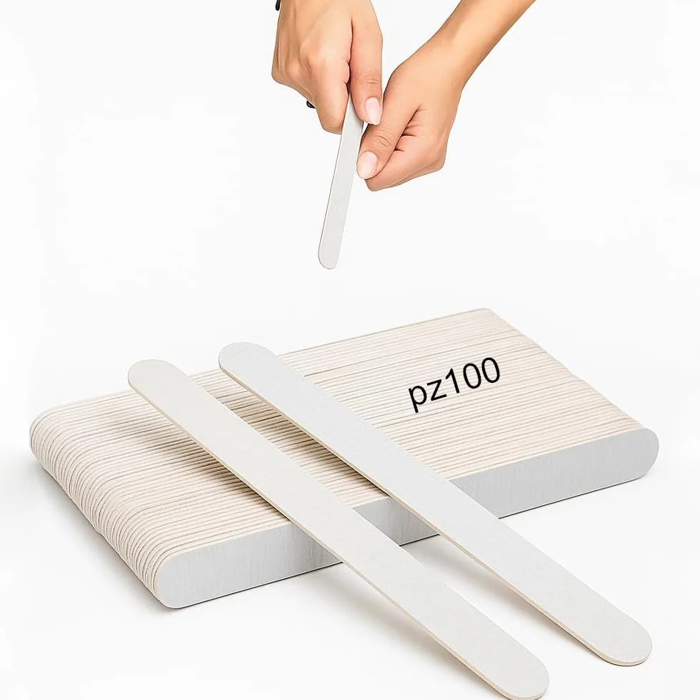 VIKI Set 100 Lima Unghie Professionale 100/180 Doppia Grana, Lime Unghie per Manicure e Pedicure, Unghie Naturali, Gel, Acrilico e Semipermanente, Lime Delicate e Resistenti ideale per centri estetici