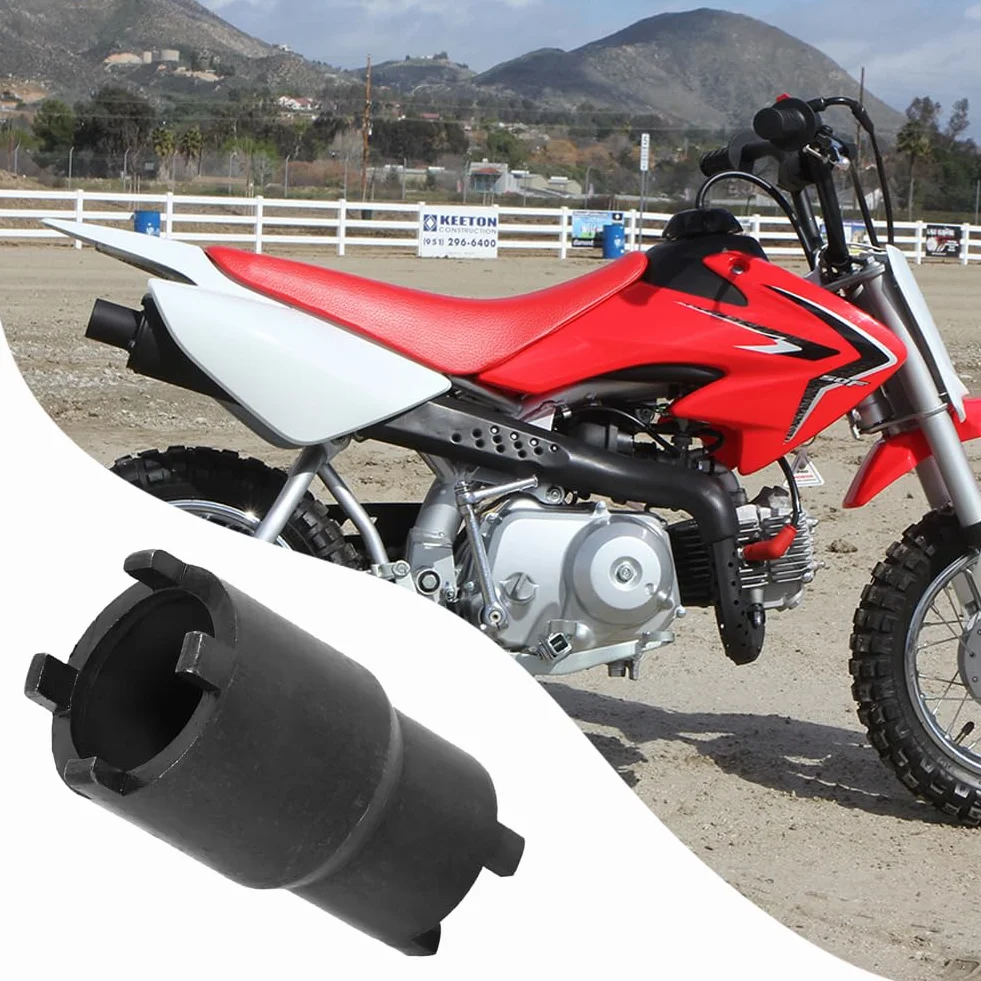 Tiiyee Chiave Per Controdado Frizione, Dado di Bloccaggio da 20-24 mm Bussola Spinner Olio Strumento Inglese Acciaio Rimozione Doppia Testa Quattro Artigli Nero CRF 600RR 450R 250L