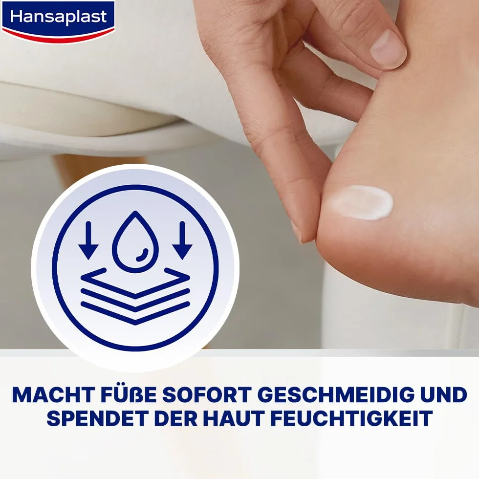 Hansaplast Crema rigenerante per piedi (100 ml), cura dei piedi con urea per piedi secchi e ruvidi, idratante protegge dalla formazione di calli