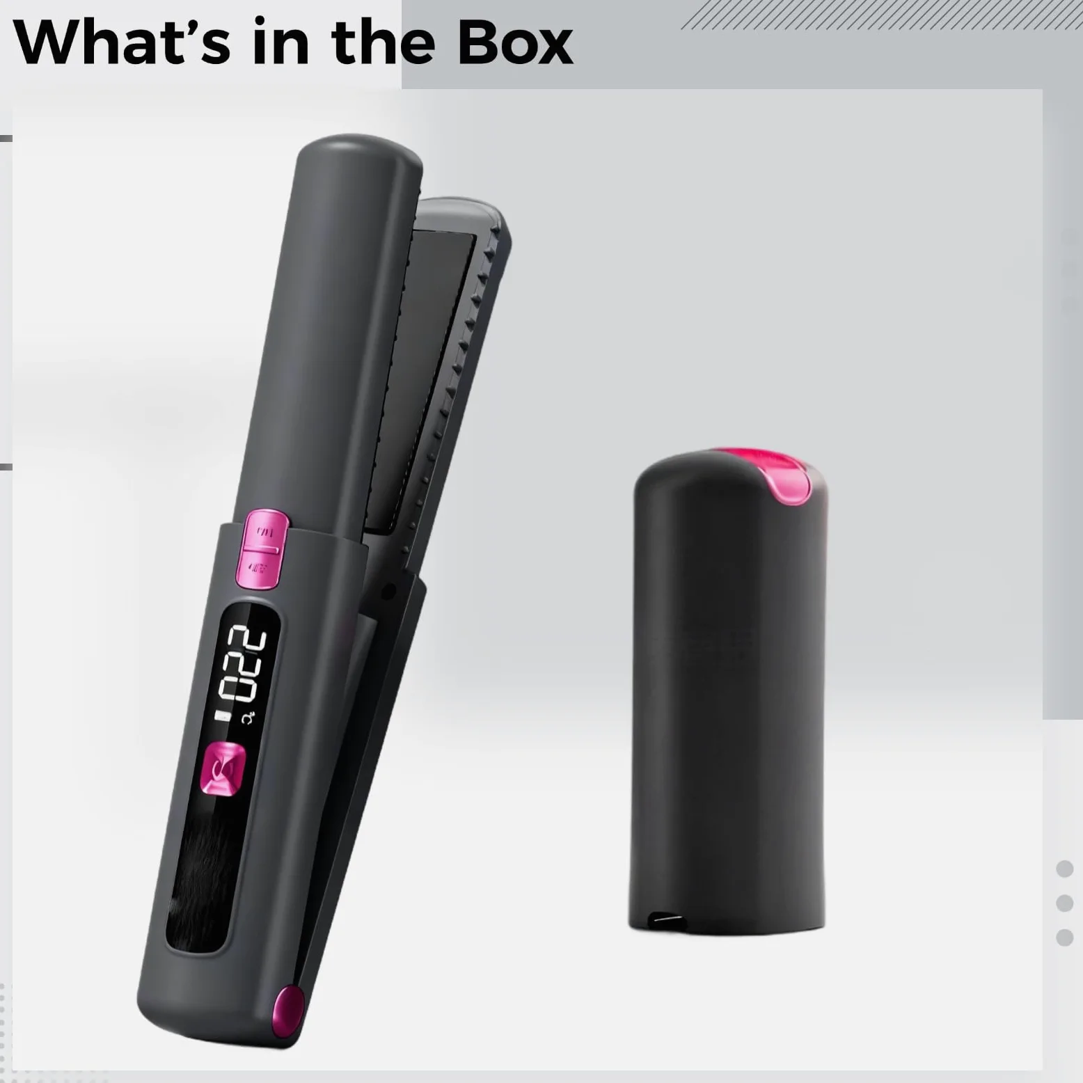 Piastra per capelli senza fili, 2 in 1, mini piastra portatile per lisciare e arricciare, 6 impostazioni di temperatura, batteria da 4500 mAh, ricaricabile tramite USB C, display LCD, rivestimento in
