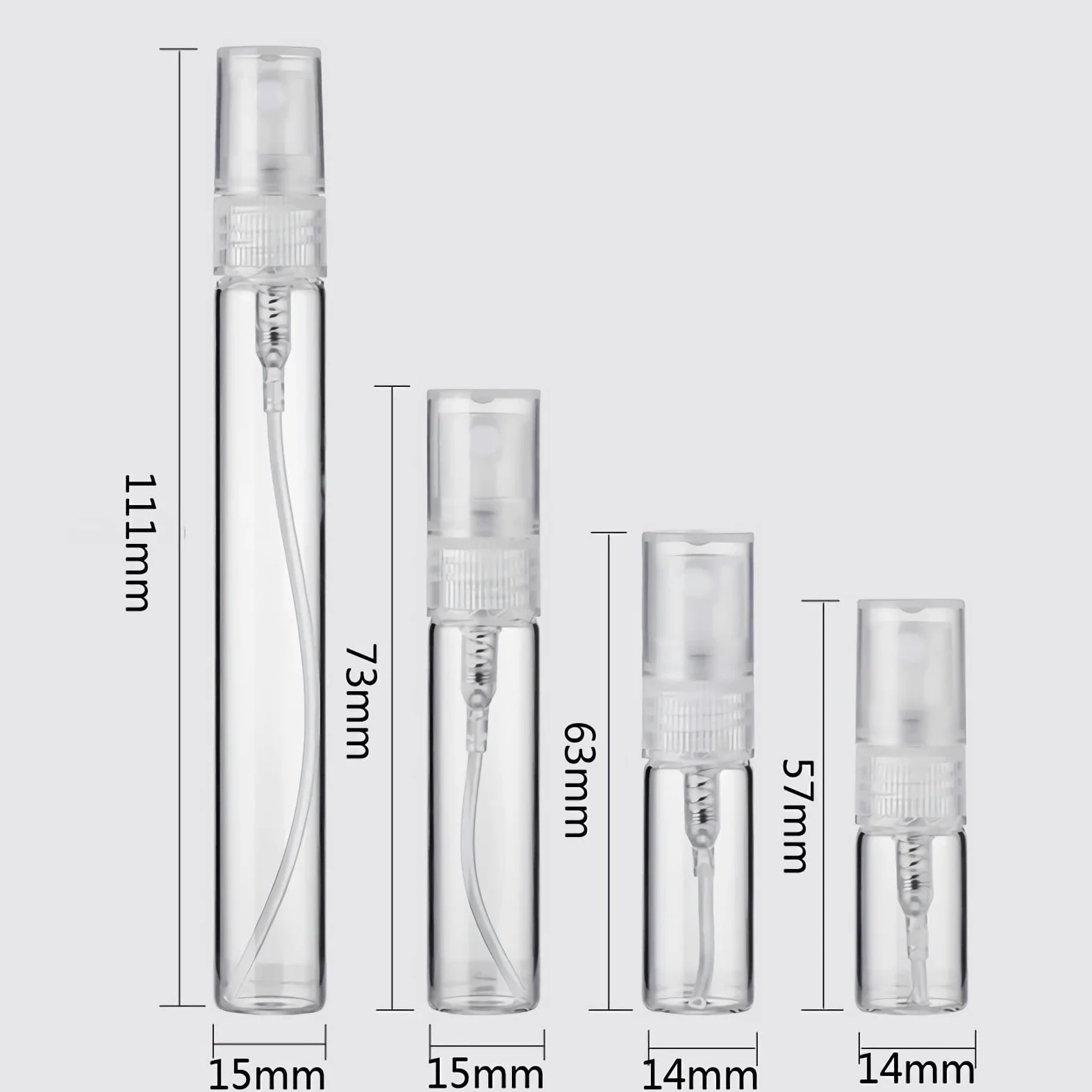 100 Pezzi 2ml Vuoto Flacone Spray Vetro Trasparente, Mini Spray Tascabile, Piccolo Flacone Spray per Nebbia Riutilizzabile Portatile, Bottiglia di Profumo, Cosmetica, Viaggio con Imbuti