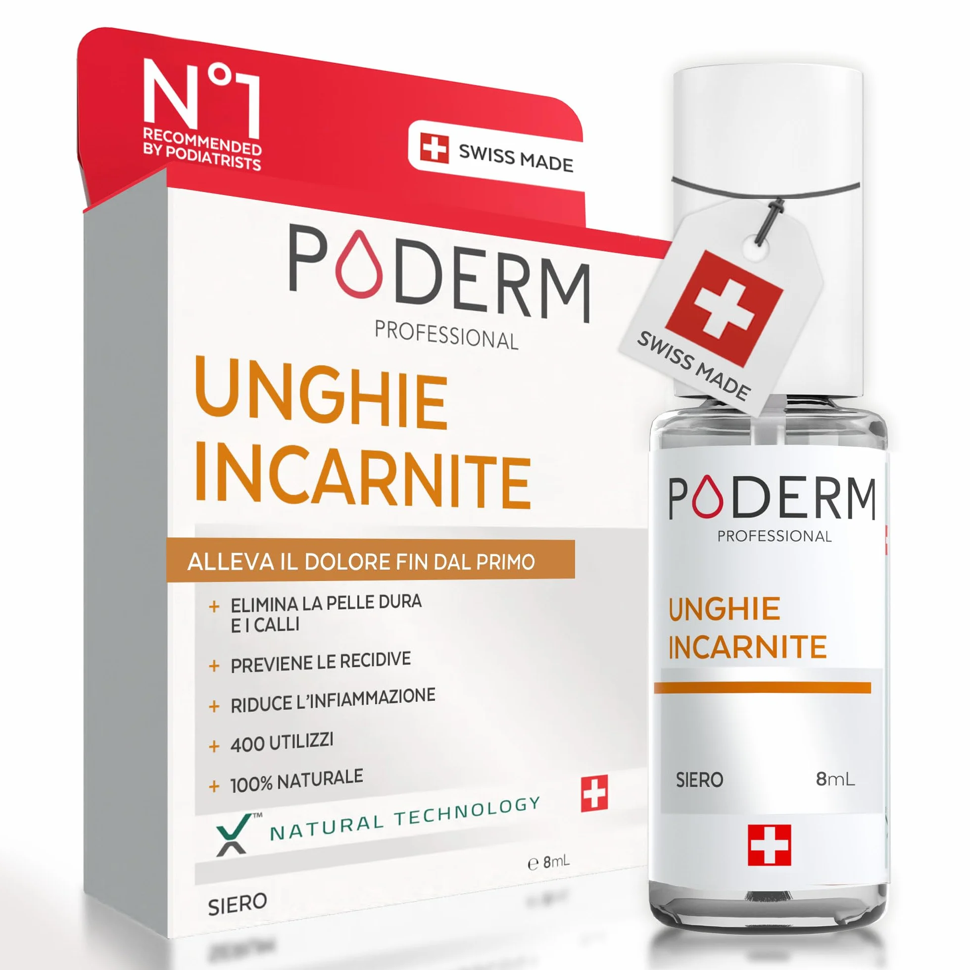 PODERM unghie incarnite piedi trattamento professionale SWISS MADE