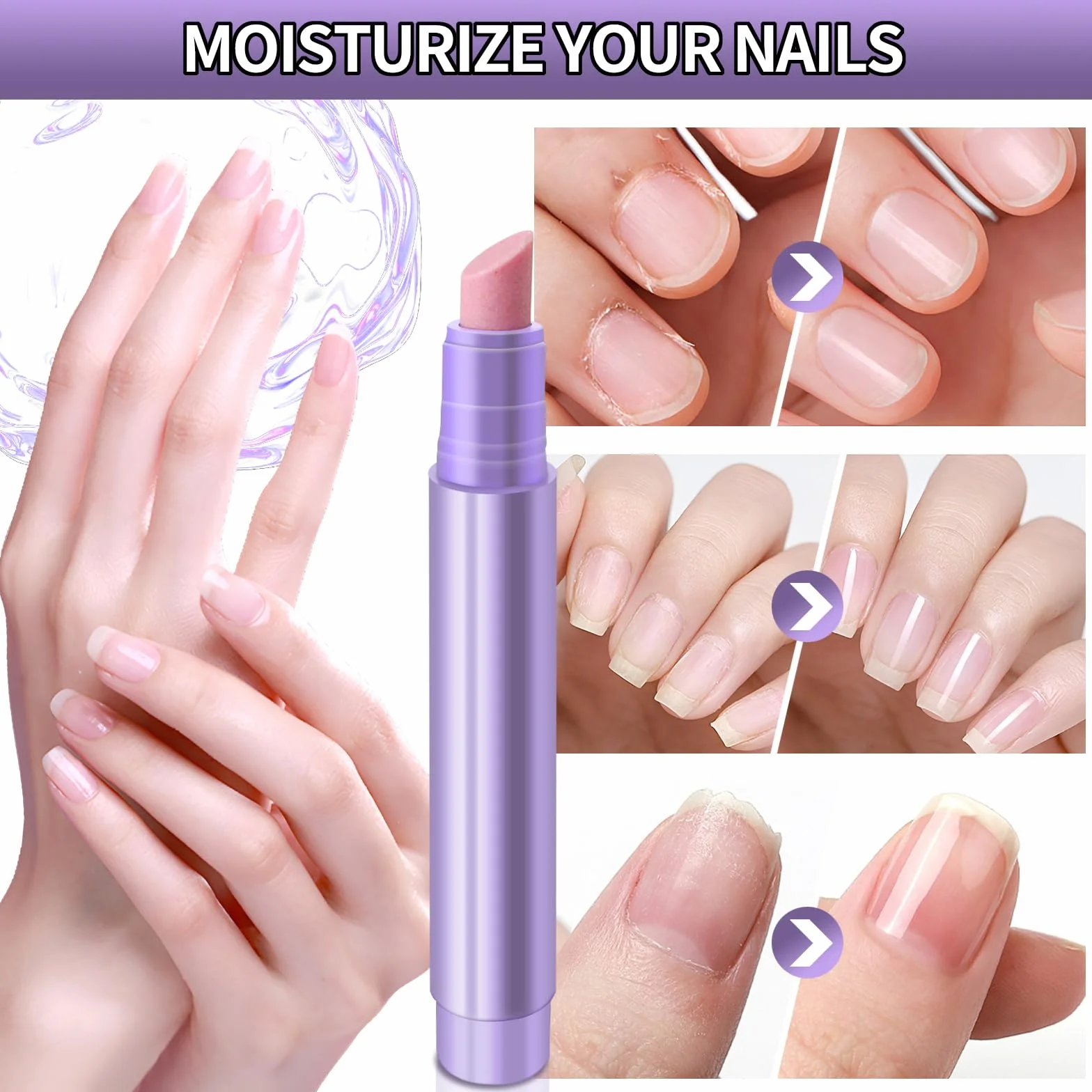 2 Pezzi Pennino 3 in 1 per la Cura di Cuticole e Unghie, Penne Liquide per Rimozione Cuticole, Penna Olio per Cuticole Unghie per Unghie Secche, Screpolate e Danneggiate