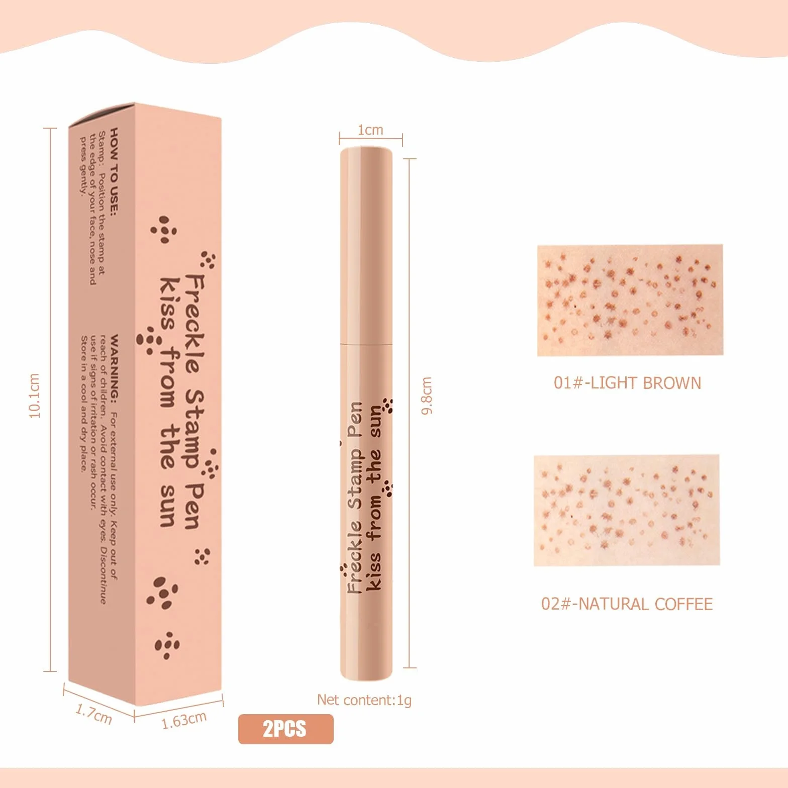 Due Penna per Lentiggini, Freckle pen Lunga Durata Impermeabile, per Un Look Naturale, a Lunga Tenuta e Waterproof, Perfetto per Il Look Quotidiano e per Le Occasioni Speciali