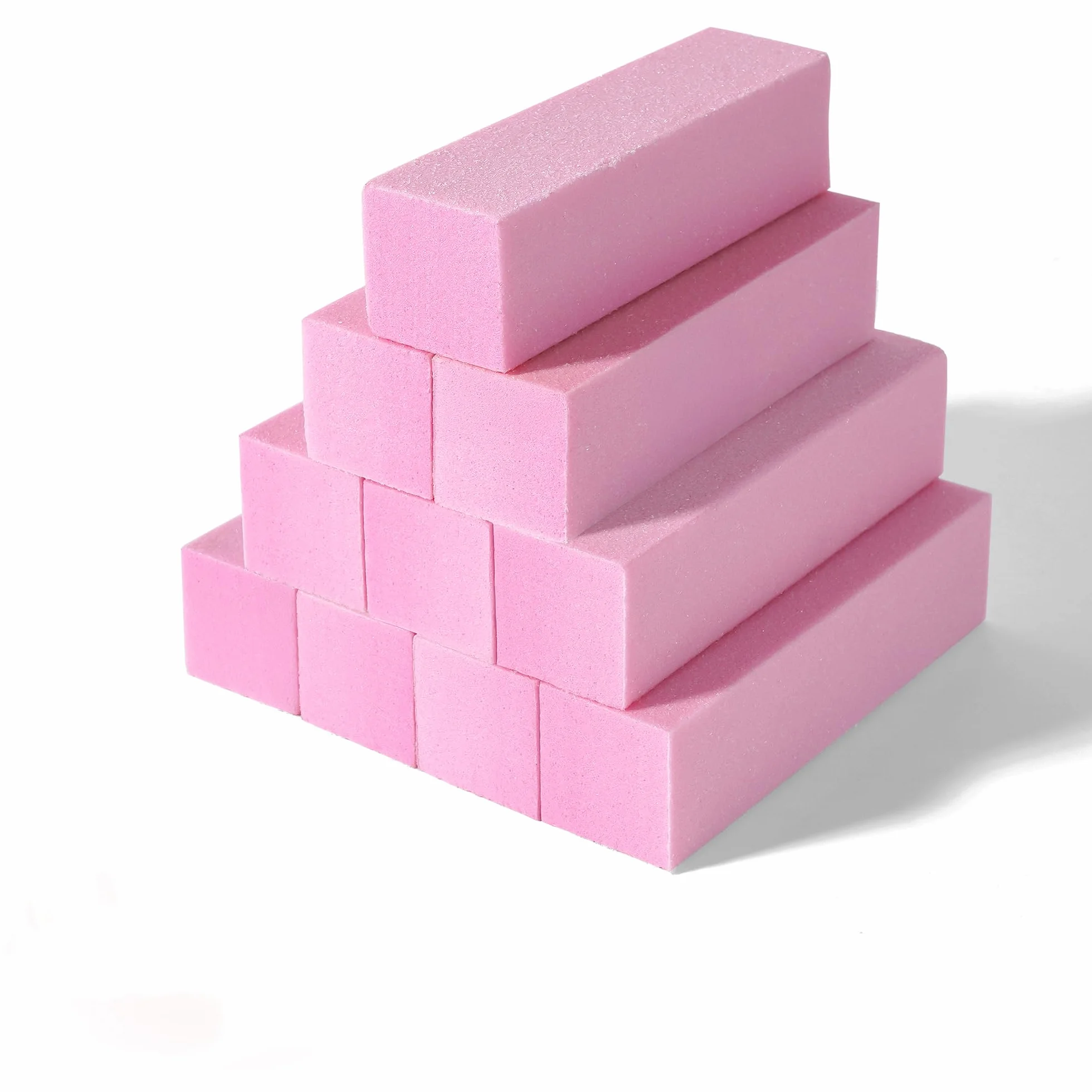 Set 10 blocchi leviganti unghie professionali 4 lati lavabili rosa