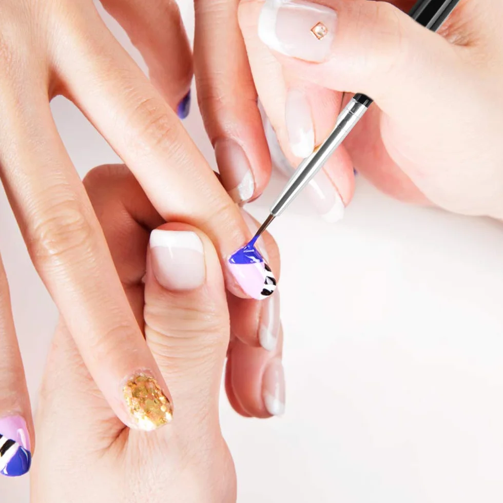 Dadabig 12 Pezzi Set di Pennelli per Nail Art Professionali Miniatura Pennelli Acquerello per Nail Arte Penna a gancio per unghie,3 dimensioni(S M L)