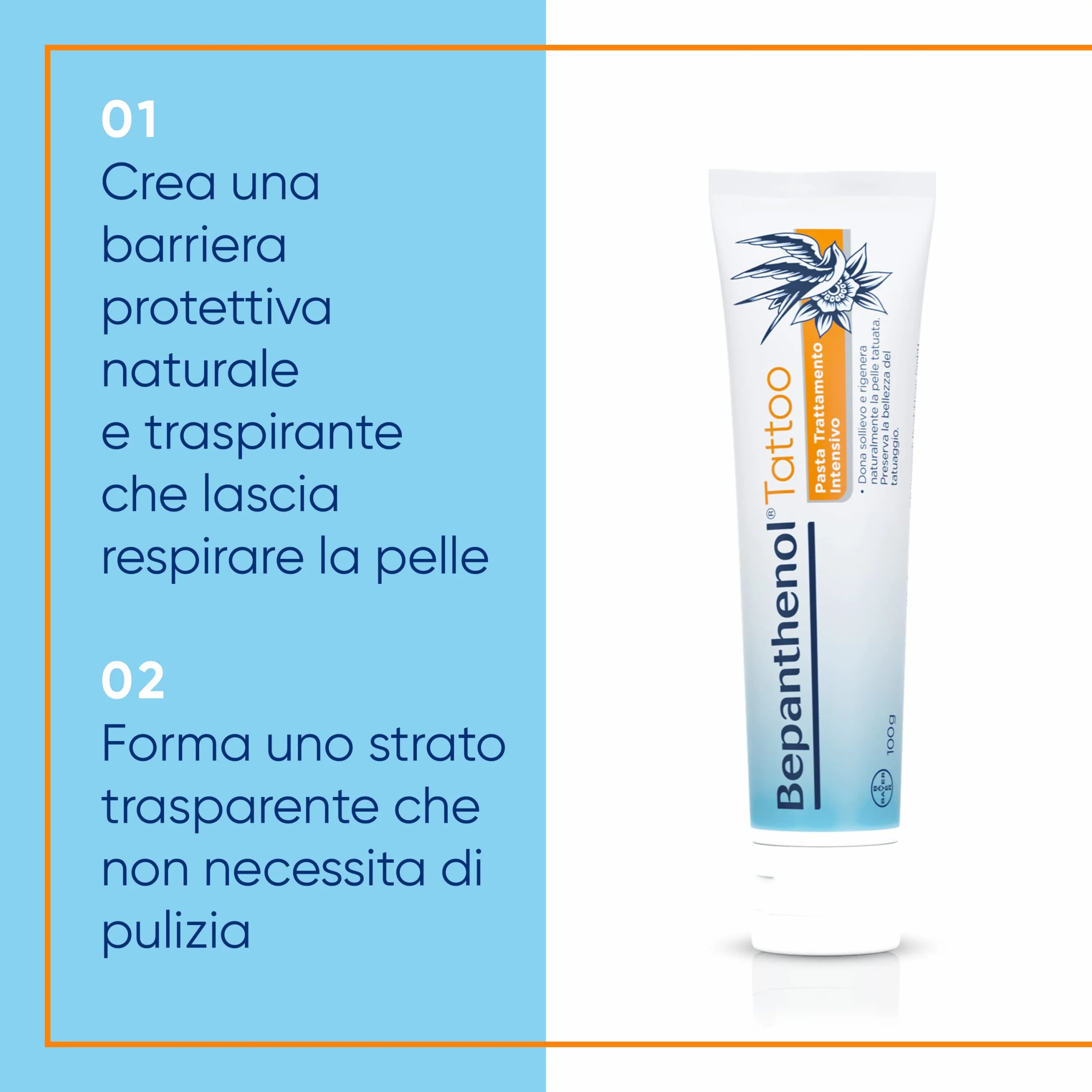 Bepanthenol Tattoo Pasta Trattamento Intensivo Crema Tatuaggi con Pantenolo 100g