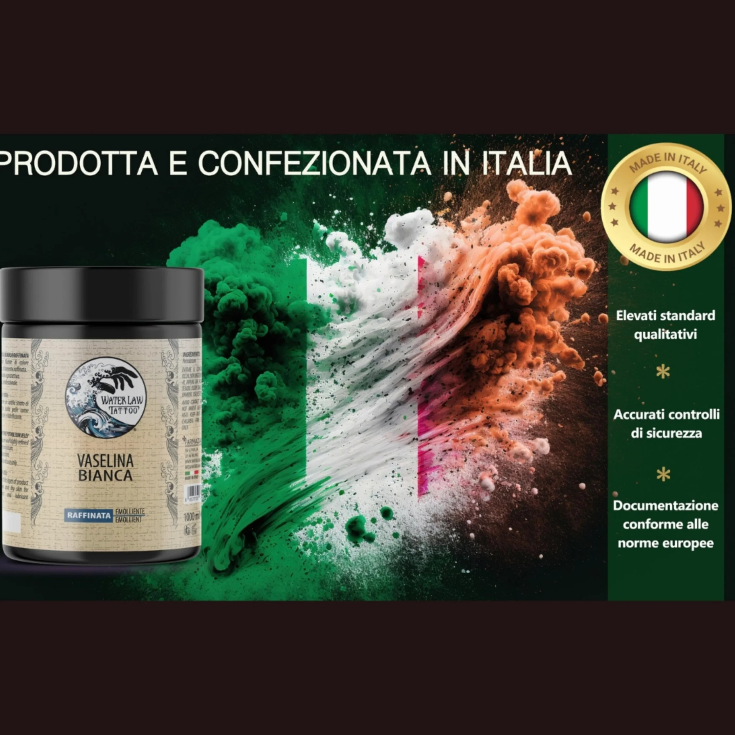 Water Law Tattoo Vaselina Bianca 200ml, Vaselina Pura Altamente Raffinata, Vaselina Tattoo Professionale, Emolliente, Lubrificante, Protettiva, Senza Profumi o Coloranti, Made in Italy