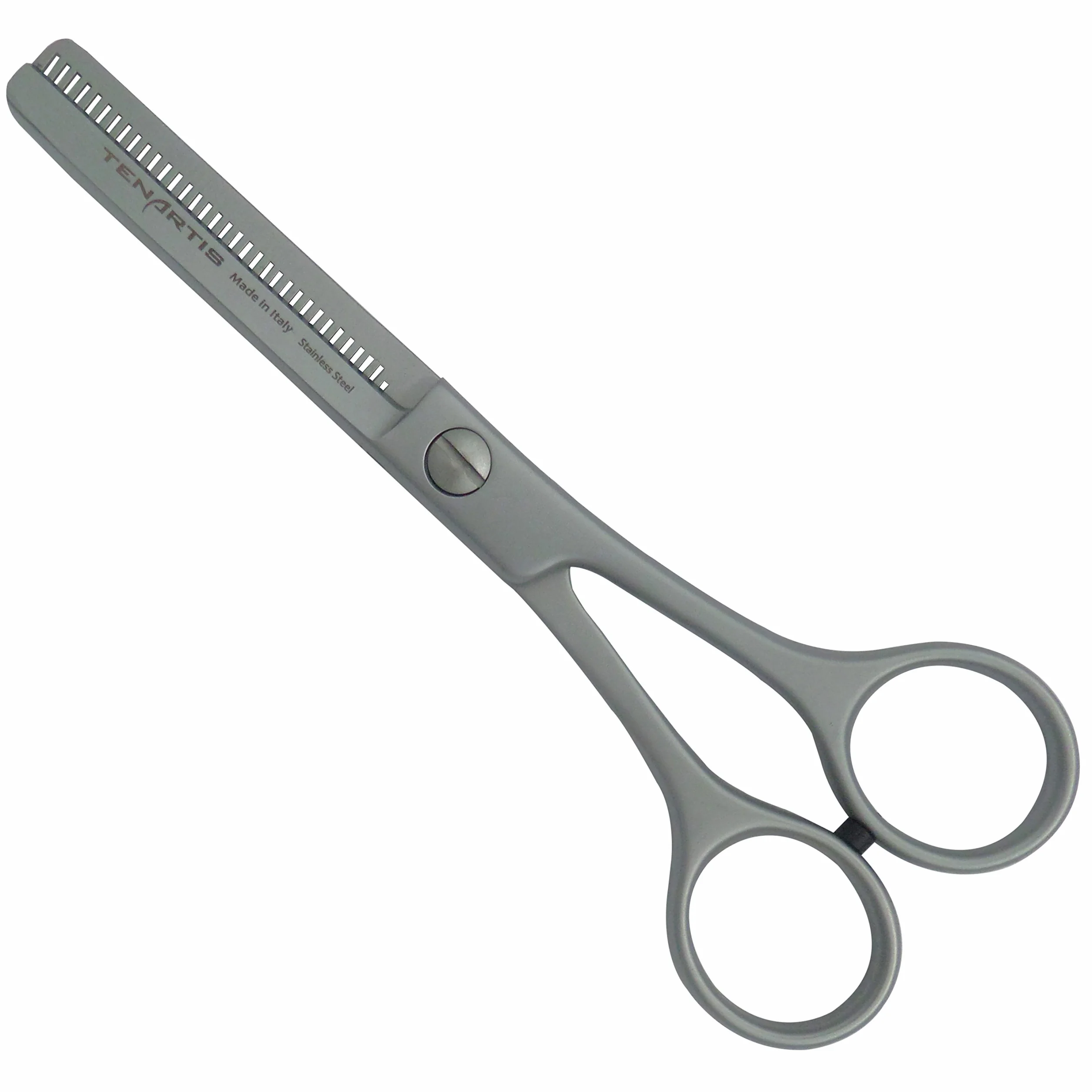 Forbici Professionali per Sfoltire Capelli, in Acciaio Inox con Custodia in PVC - Tenartis Made in Italy