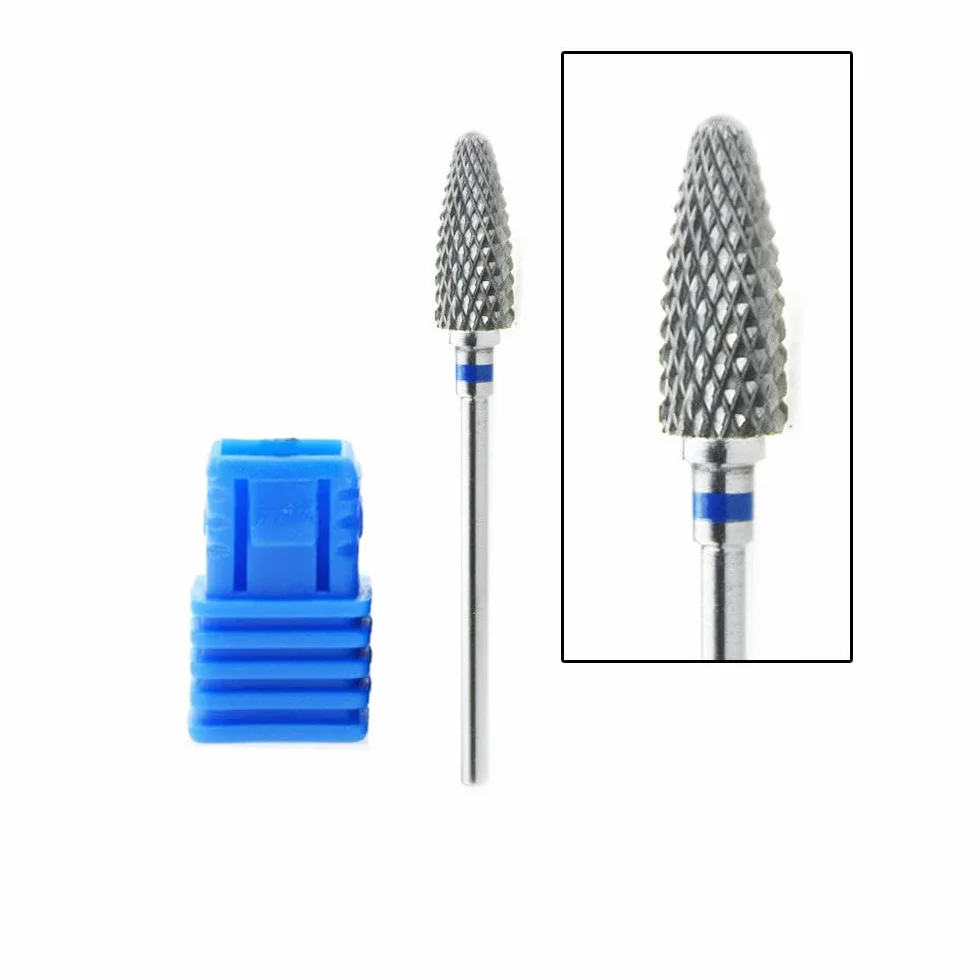 LATRAT 5 pezzi Set punte fresa unghie acrilico 2,35 mm tungsteno nail art manicure pedicure