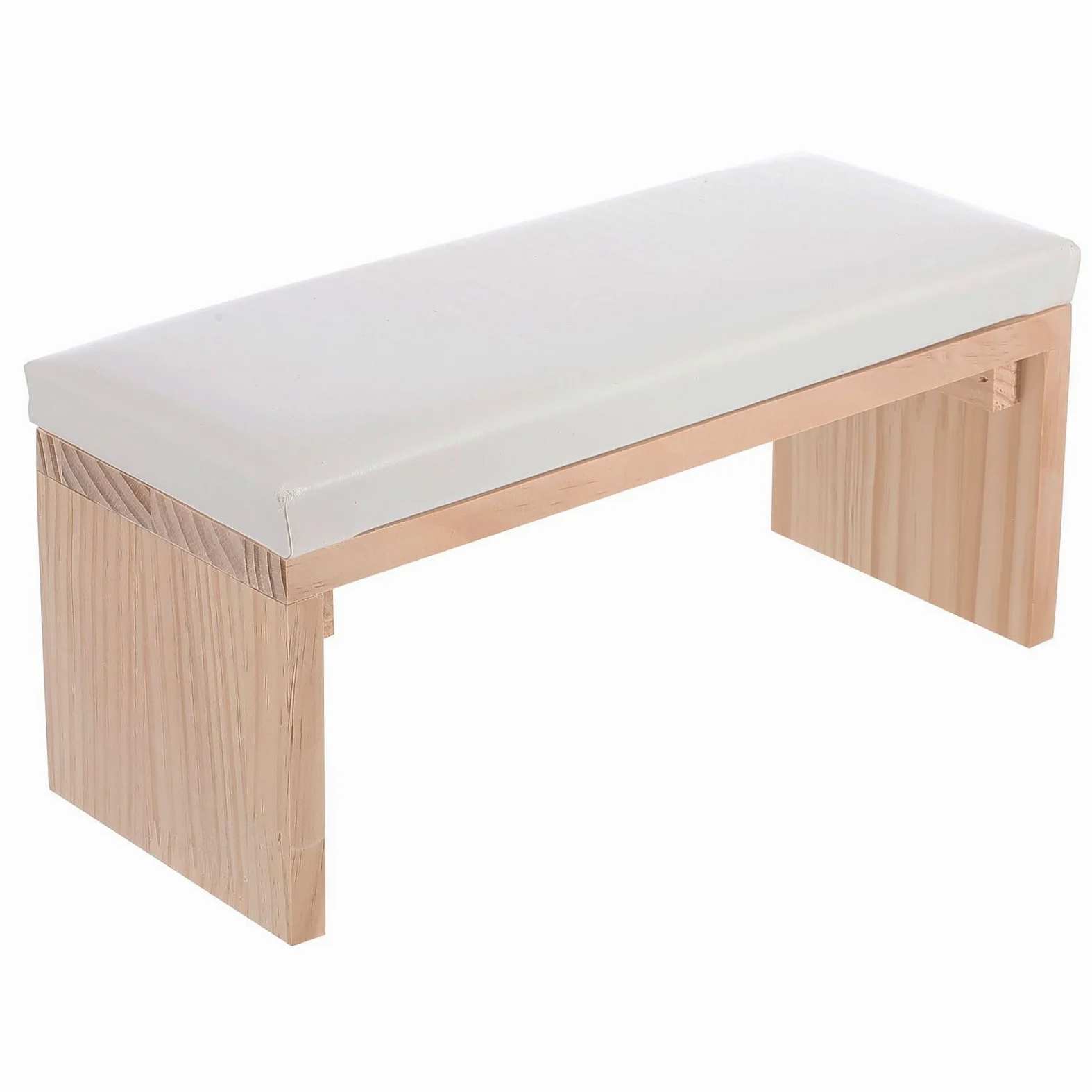 HEALLILY Cuscino per mani per nail art e manicure, in legno, per manicure, da polso, per nail art, in legno, per saloni di bellezza, casa, bianco, 30 x 13 cm