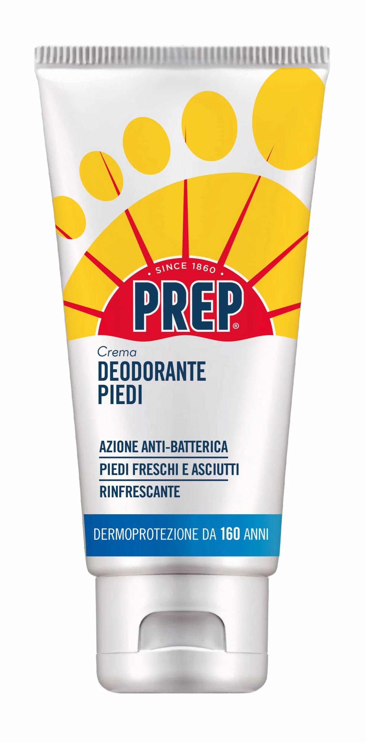 Crema Deodorante Piedi Antiodore 75 ml con Talco, Olio di Crusca di Riso, Mentolo e Aloe Biologico